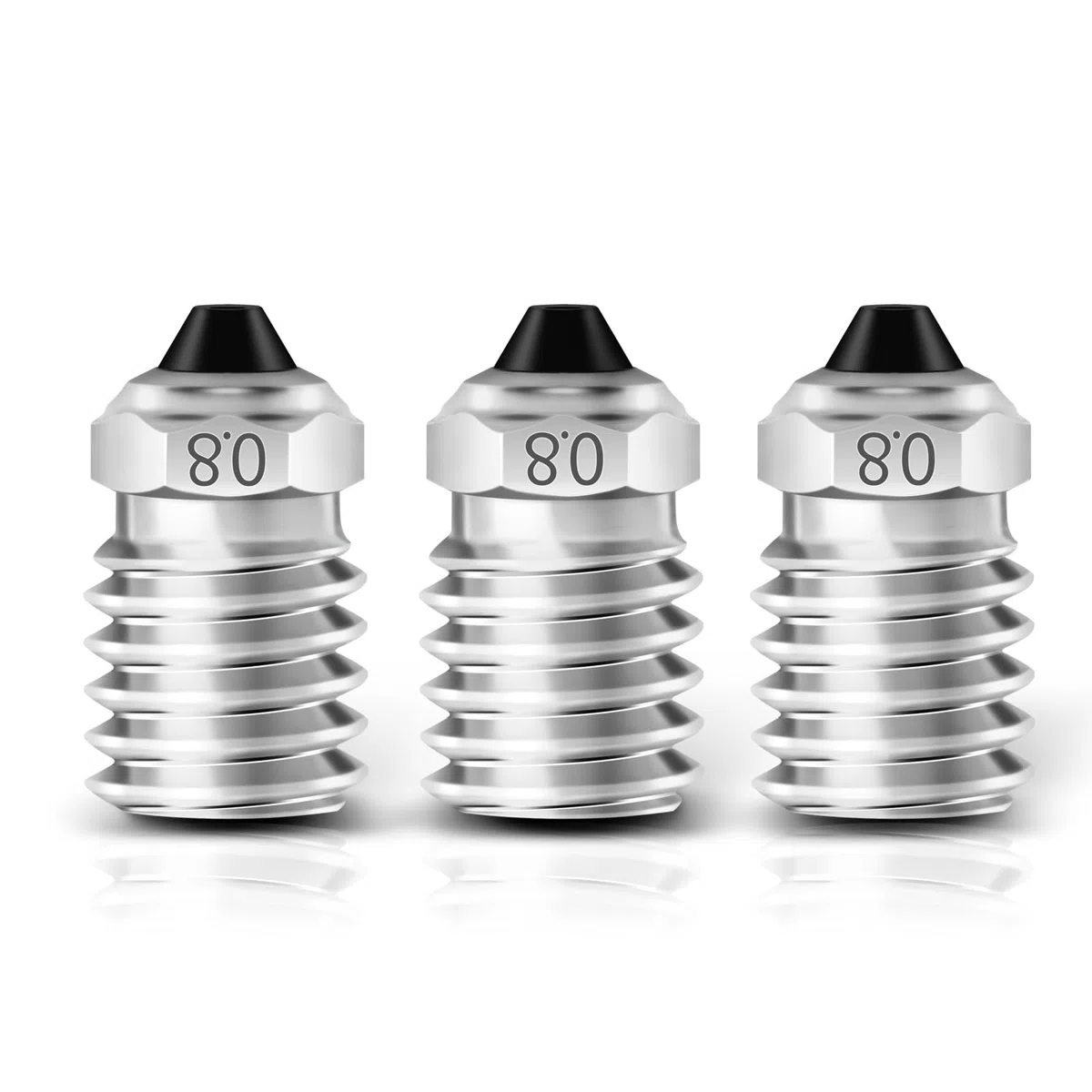 IdeaFormer 3 szt. końcówka ze stali hartowanej 0,8 mm do Bambulab X1 X1C P1P P1S, dysza do wytłaczarki do Bambu Lab X1 X1C P1P P1S