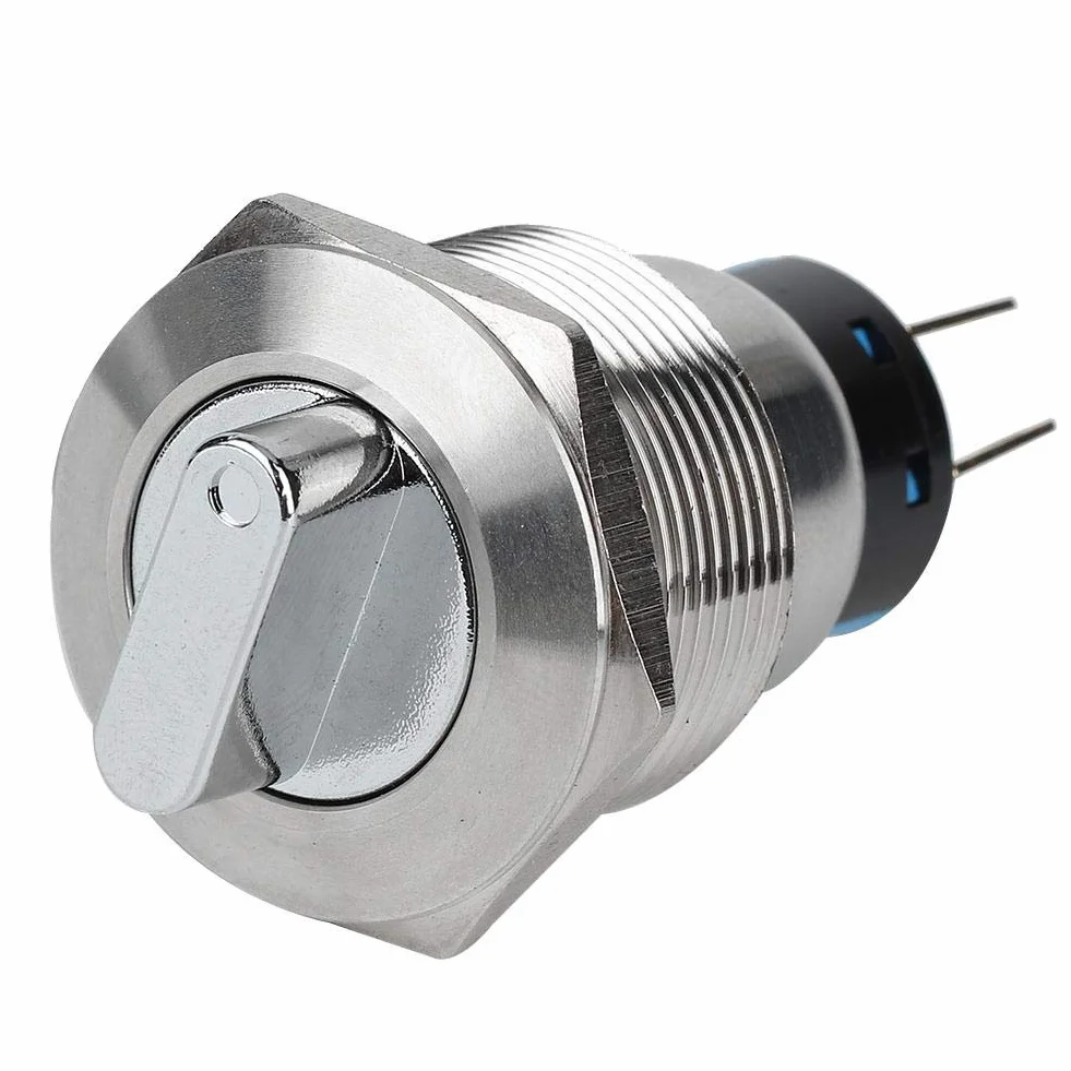 Drehschalter, 19 mm Edelstahl Wasserdichter IP67 Umschaltsteuerung Wahlschalter mit 5-14 N Arbeitsdruck, Schalter für Haushaltsgeräte, Fahrzeugmodifikation(6 Pin und 3 Level)