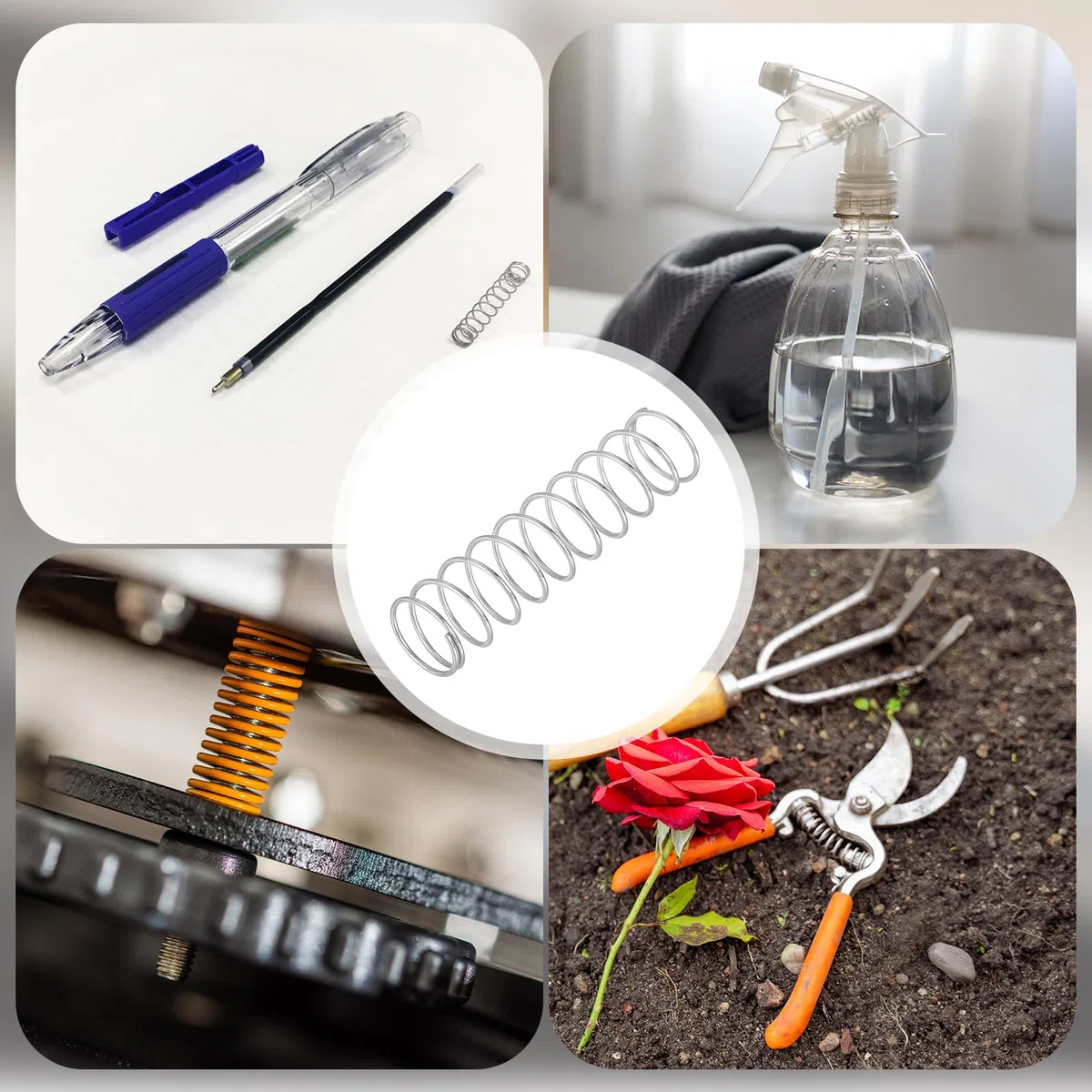 QUARKZMAN 2 szt. Sprężyny dociskowe, średnica drutu 1 mm x średnica 15 mm x długość 60 mm sprężyna przedłużająca stal nierdzewna 304 sprężyny dociskowe długopis kulkowy do naprawy domu, srebrny