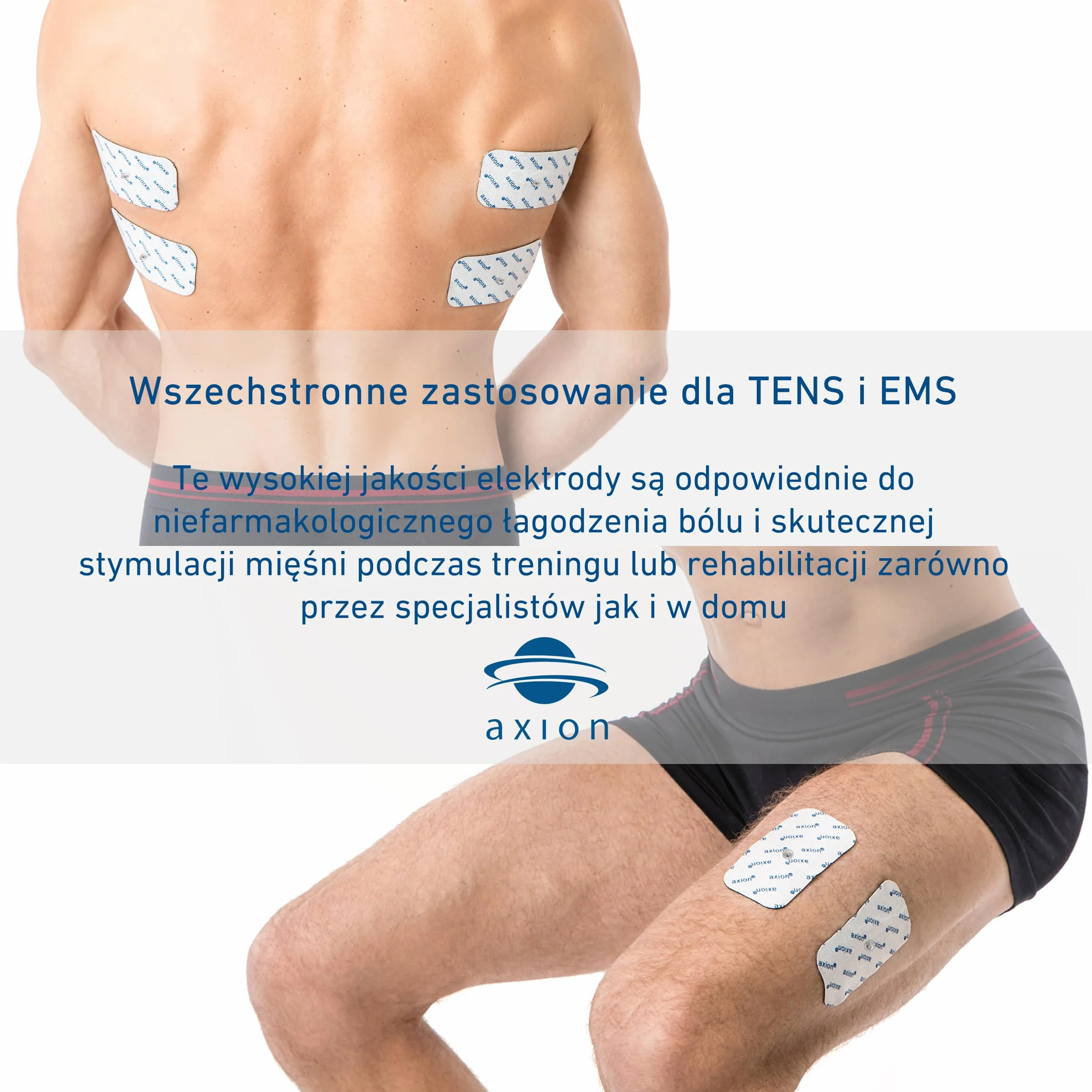 4 Elektrody żelowe 10x5cm TENS- EMS snap pasujący do stymulatorów Sanitas Beurer Bluetens