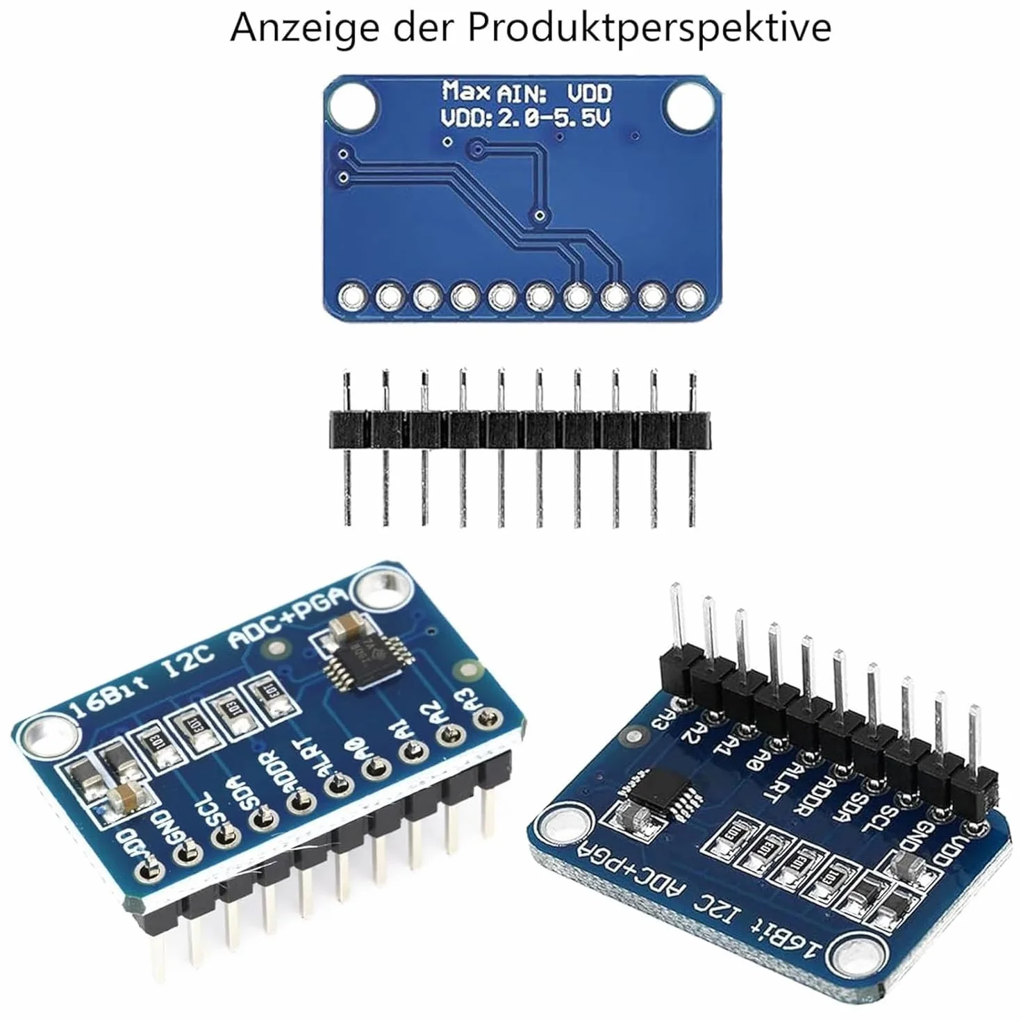 3 szt. ADS GERUI-1115 (16-bitowy) konwerter analogowy ADC development board module, low power consumption (20uA), może być używany na wykrywaniu prądu i przenośnych instrumentów o niskiej prędkości