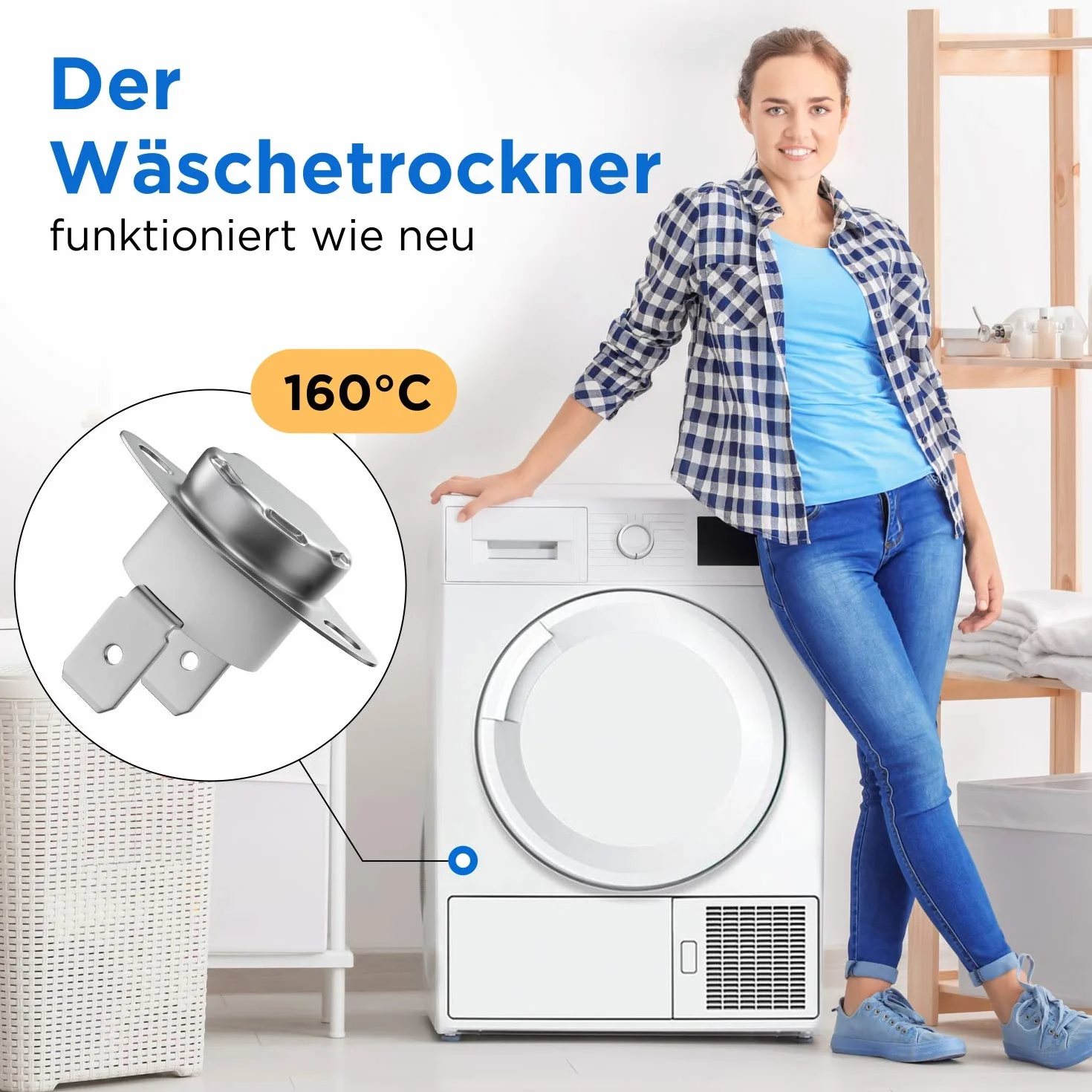 VIOKS Klixon termostat ogranicznik temperatury, zamiennik do 5432530 5432531, termostat bezpieczeństwa 160°C do suszarek bębnowych
