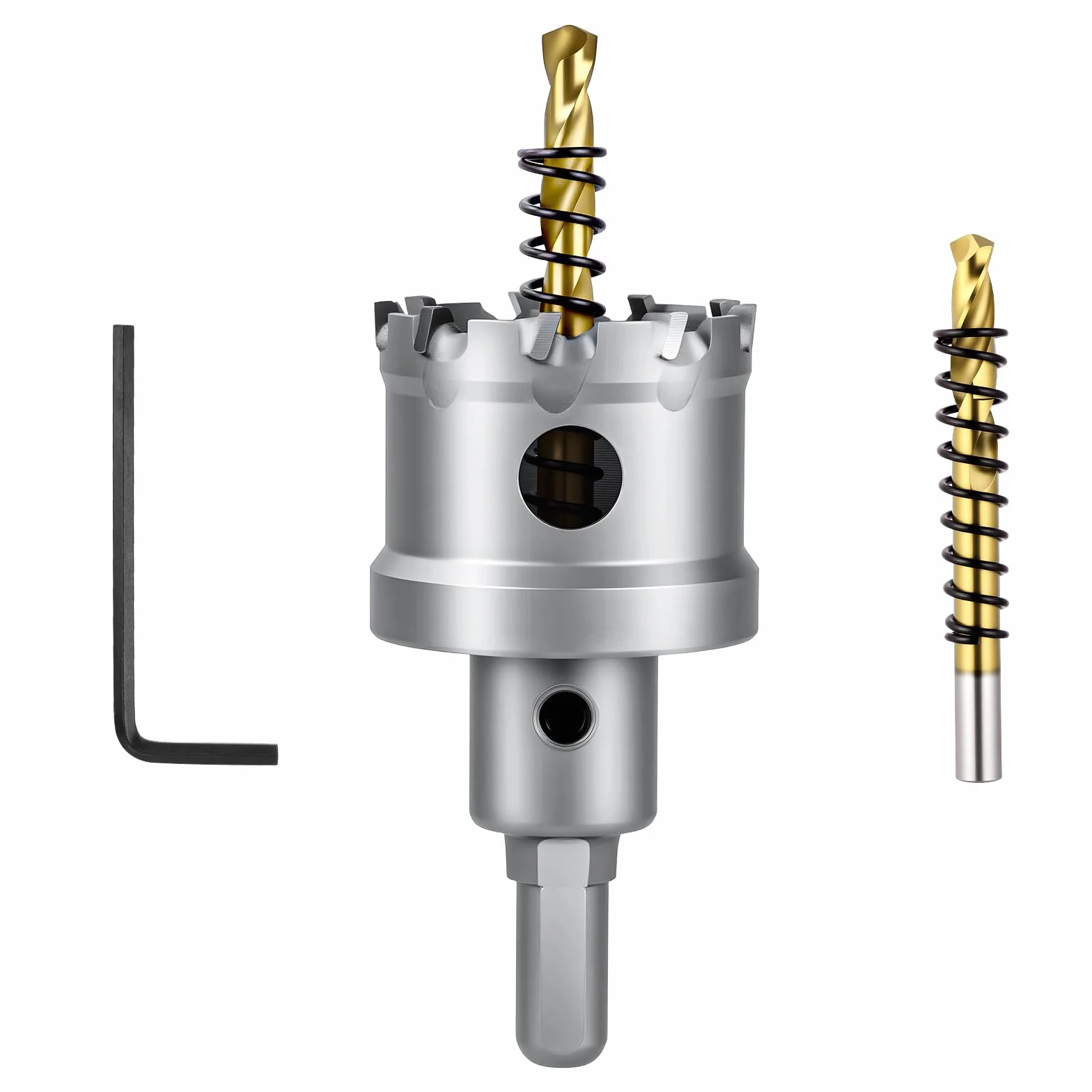 Flintronic Otwornica Ø 40 mm, wiertło z twardego metalu, otwornica TCT, otwornica bimetalowa, 2 ziarna, zestaw do metalu, stali nierdzewnej, stopu aluminium, tworzywa sztucznego i drewna