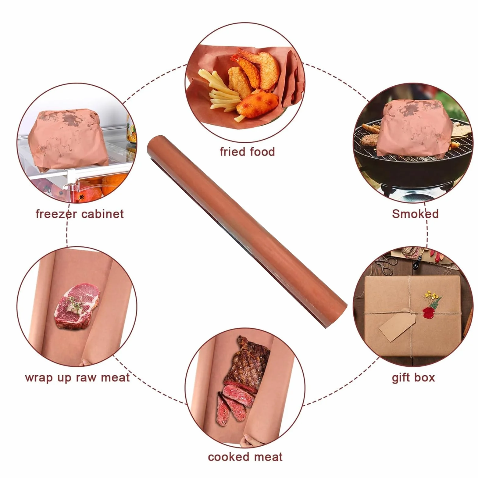 Pink Butcher Paper, papier rzeźniczy, brzoskwiniowy, do grilla, wędzarni, ryb, mięsa, kiełbasy