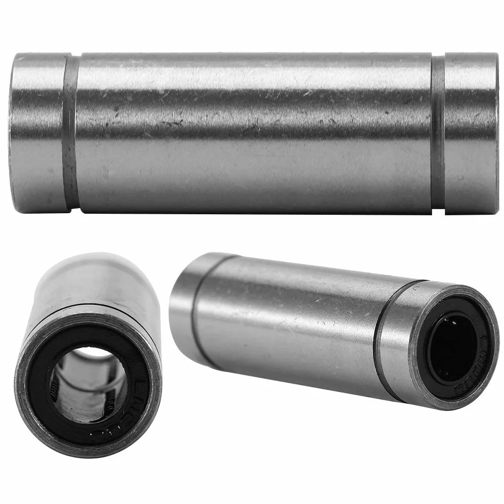 Łożyska liniowe, 6 szt. LM8LUU długie liniowe łożyska kulkowe, średnica wewnętrzna 8 mm, średnica zewnętrzna 15 mm, długość 45 mm, do drukarki 3D pręta 8 mm, części CNC i maszyny do grawerowania