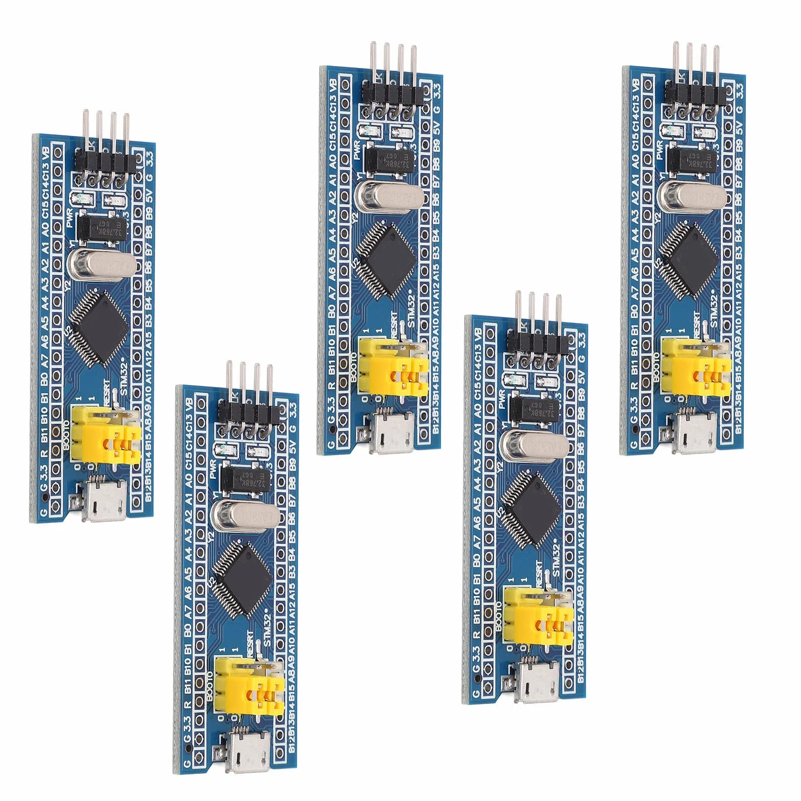 5 Sztuk F103C8T6 Płyta Rozwojowa z USB i GPIO - Moduł Mikrokontrolera dla Projektów Wbudowanych, Programowanie STM
