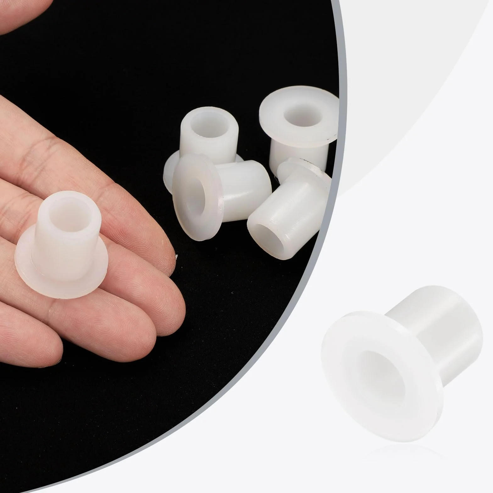 Tuleje kołnierzowe nylonowe ID 10,7 mm x OD 16 mm x długość 20 mm 12 szt. QUARKZMAN