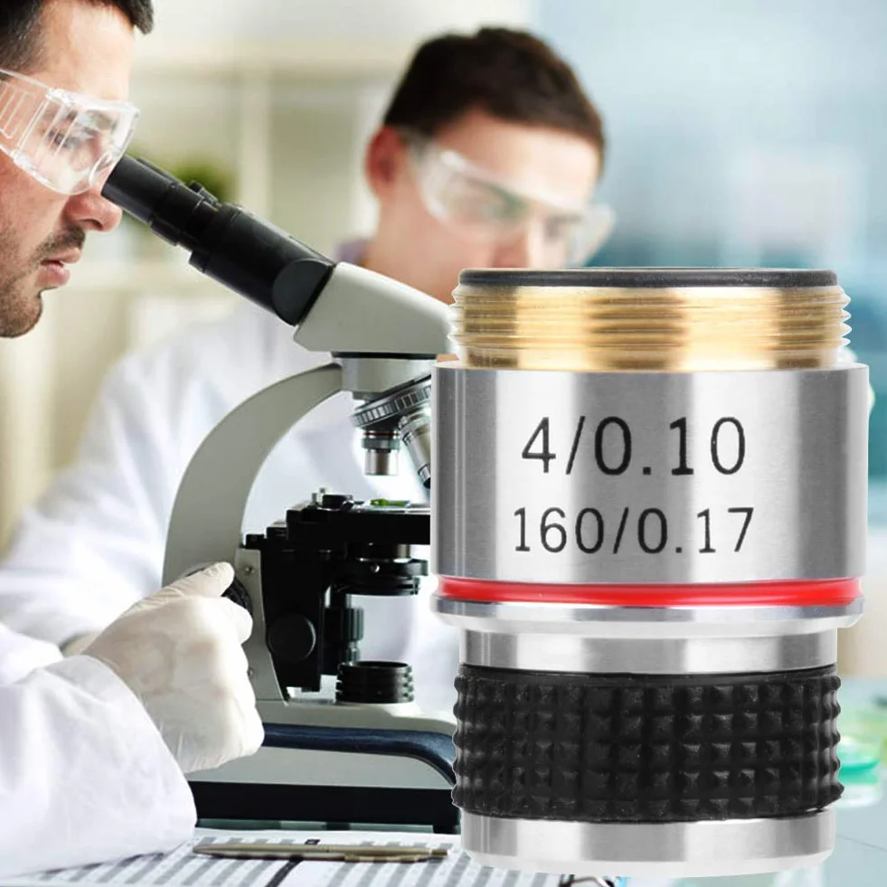 Obiektywy Mikroskopowe, Obiektyw Mikroskopu Achromatycznego, Mikroskop Biologiczny 4X 185 Obiektywy Achromatyczne Obiektyw 160/0,17 do Obserwacji Wyraźnego Obrazu, Precyzyjnie