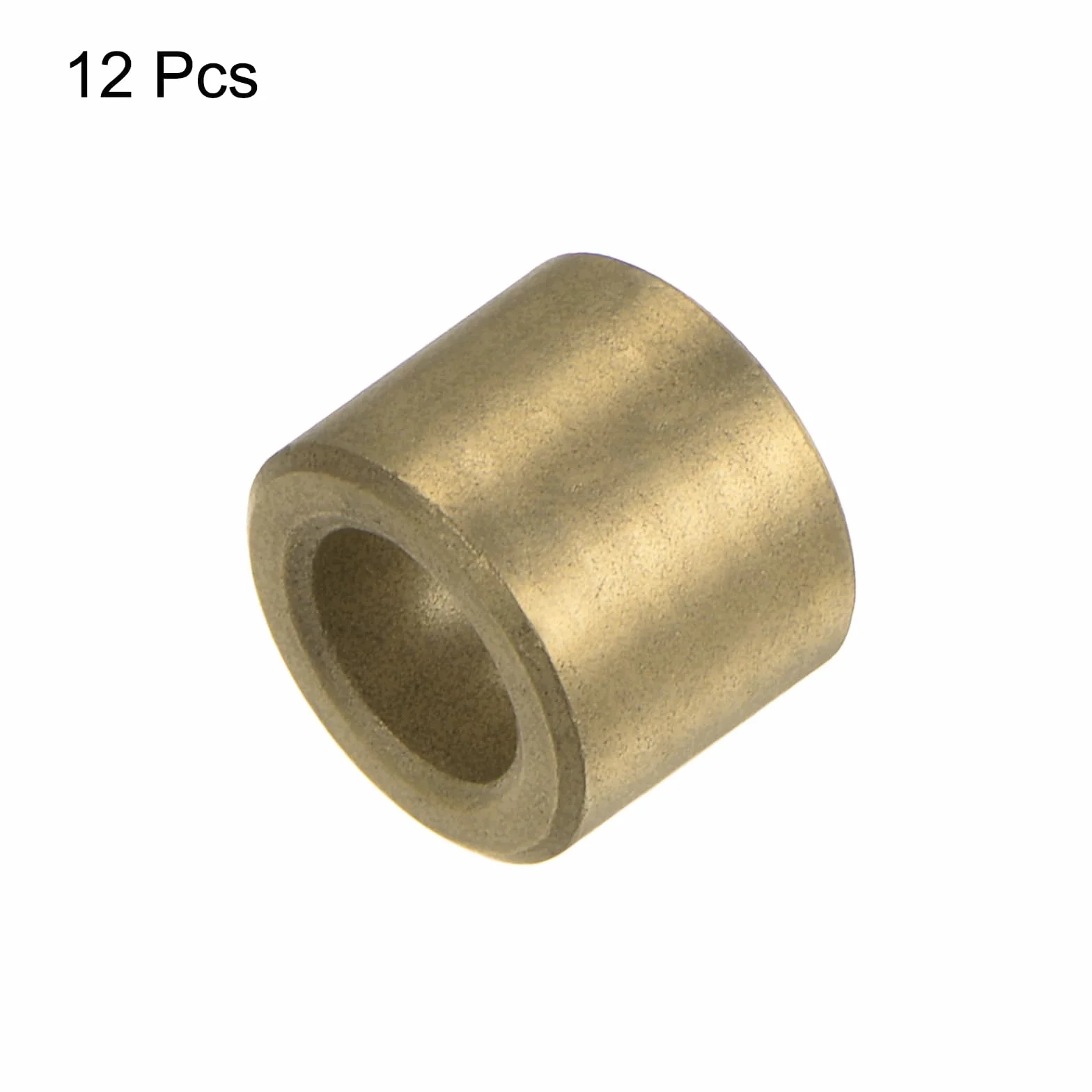 QUARKZMAN 12 szt. Łożyska tulejowe (proste) 6 mm otwór x 10 mm średnica zewnętrzna x 10 mm długość, samosmarujące spiekane brązowe tuleje