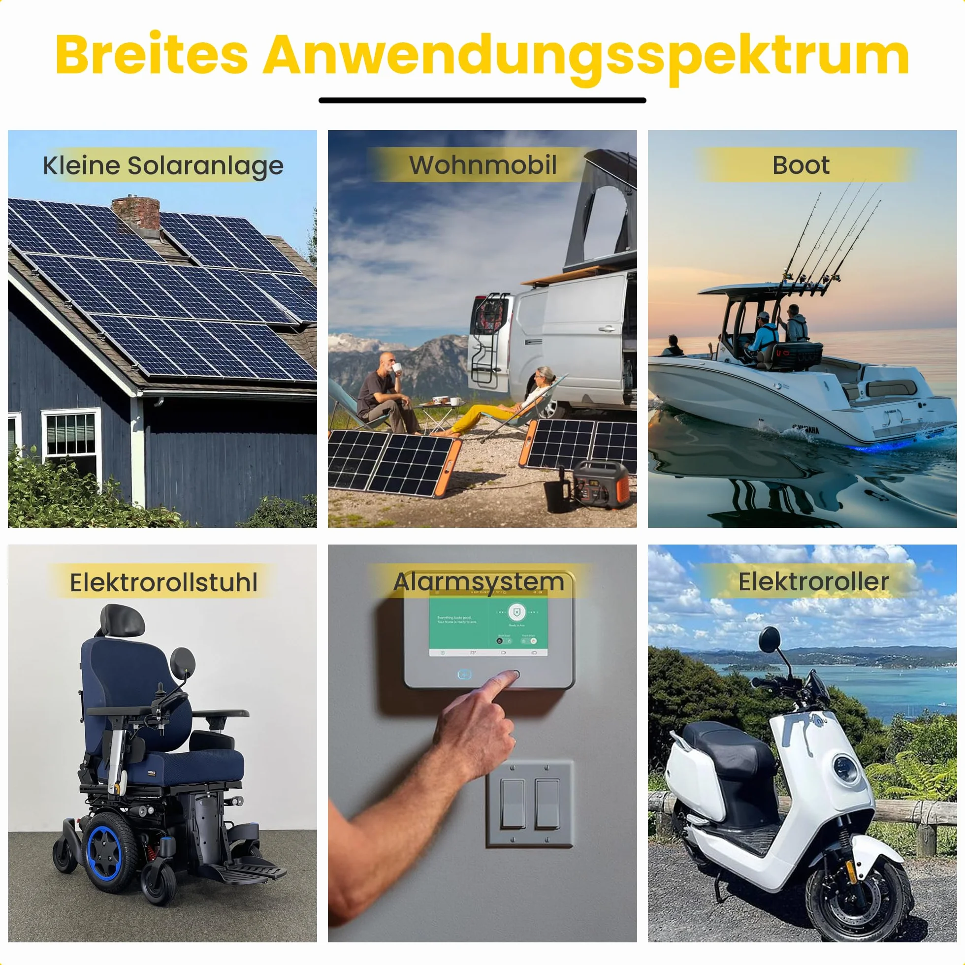 Offgridtec® Akumulator ołowiowy AGM 1,2 Ah 12 V, odporny na cykle UV, zamiennik akumulatora VRLA