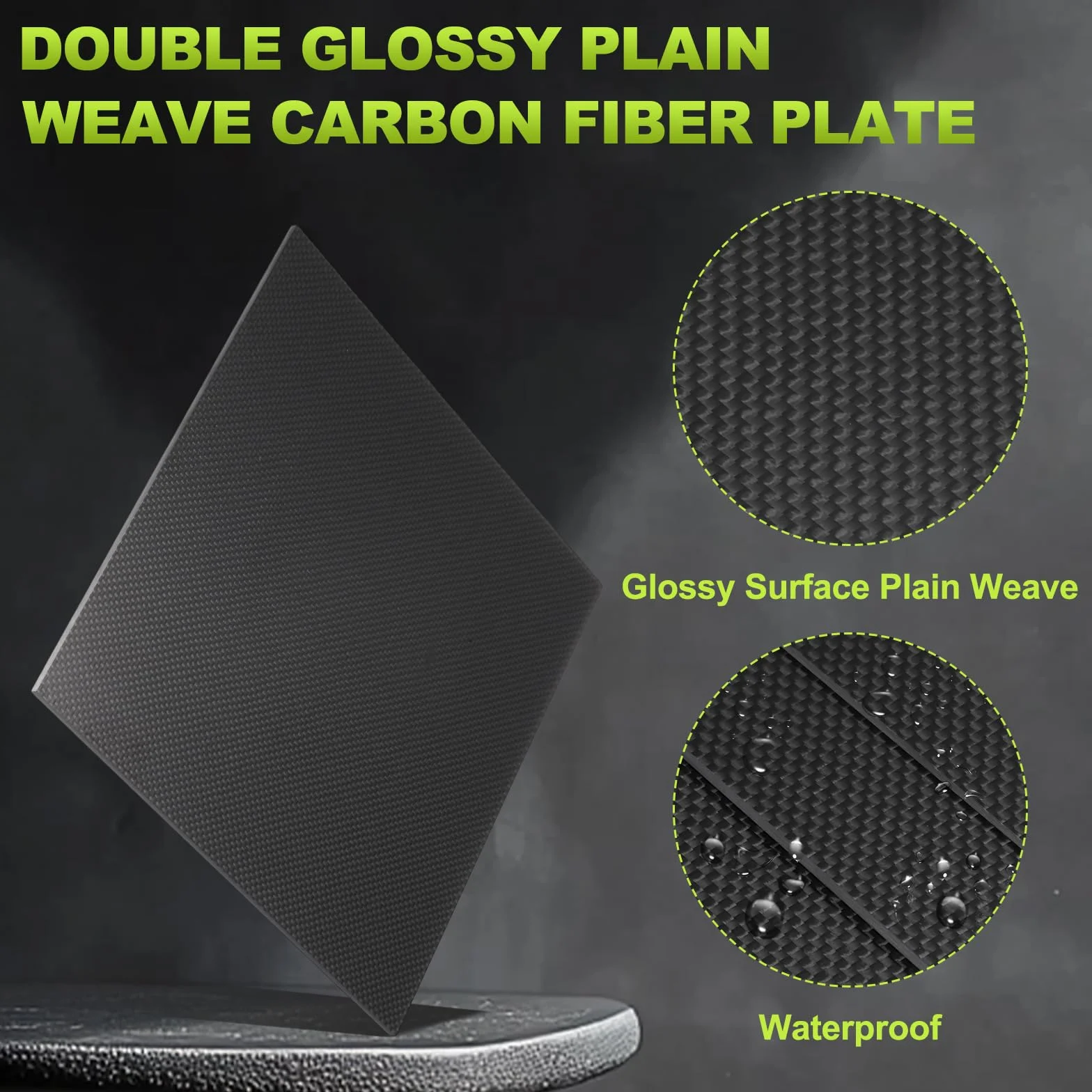 QUARKZMAN Płyta z włókna węglowego 3K, płyta z włókien węglowych 100 x 250 x 2 mm, błyszcząca powierzchnia, tkanina płócienna, elastyczny panel do modeli samolotów, modeli samochodowych, części