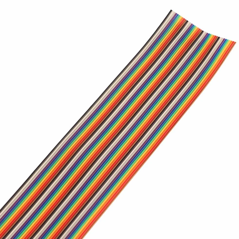 Płaski kabel taśmowy, 40P tęczowy płaski kabel taśmowy, 1,27 mm kolorowy rozstaw kabli Szerokość drutu 2 "płaski kabel taśmowy IDC (2 m)