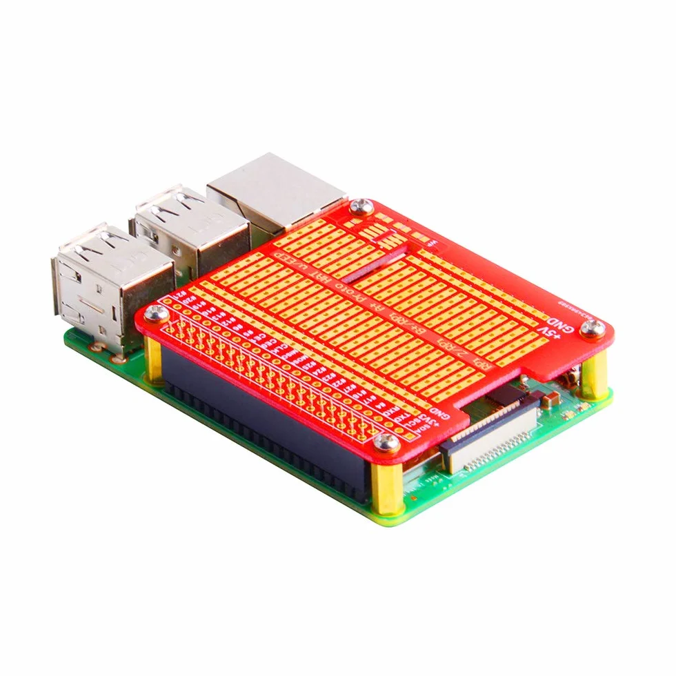 GeeekPi 4 x prototype Breakout DIY zestaw tarcz do płytek drukowanych do Raspberry Pi 4B i Raspberry Pi 3 2 B+ A+ (czarny)