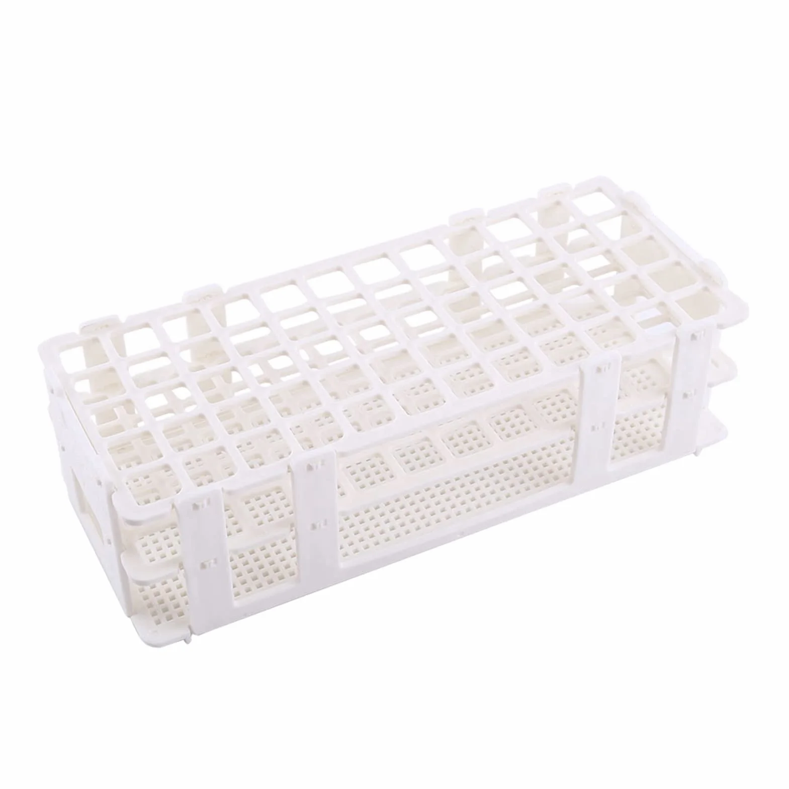 Plastikowy Stojak na Probówki 60 Otworów Trzy Warstwy Zdejmowany Uchwyt Laboratoryjny Biały