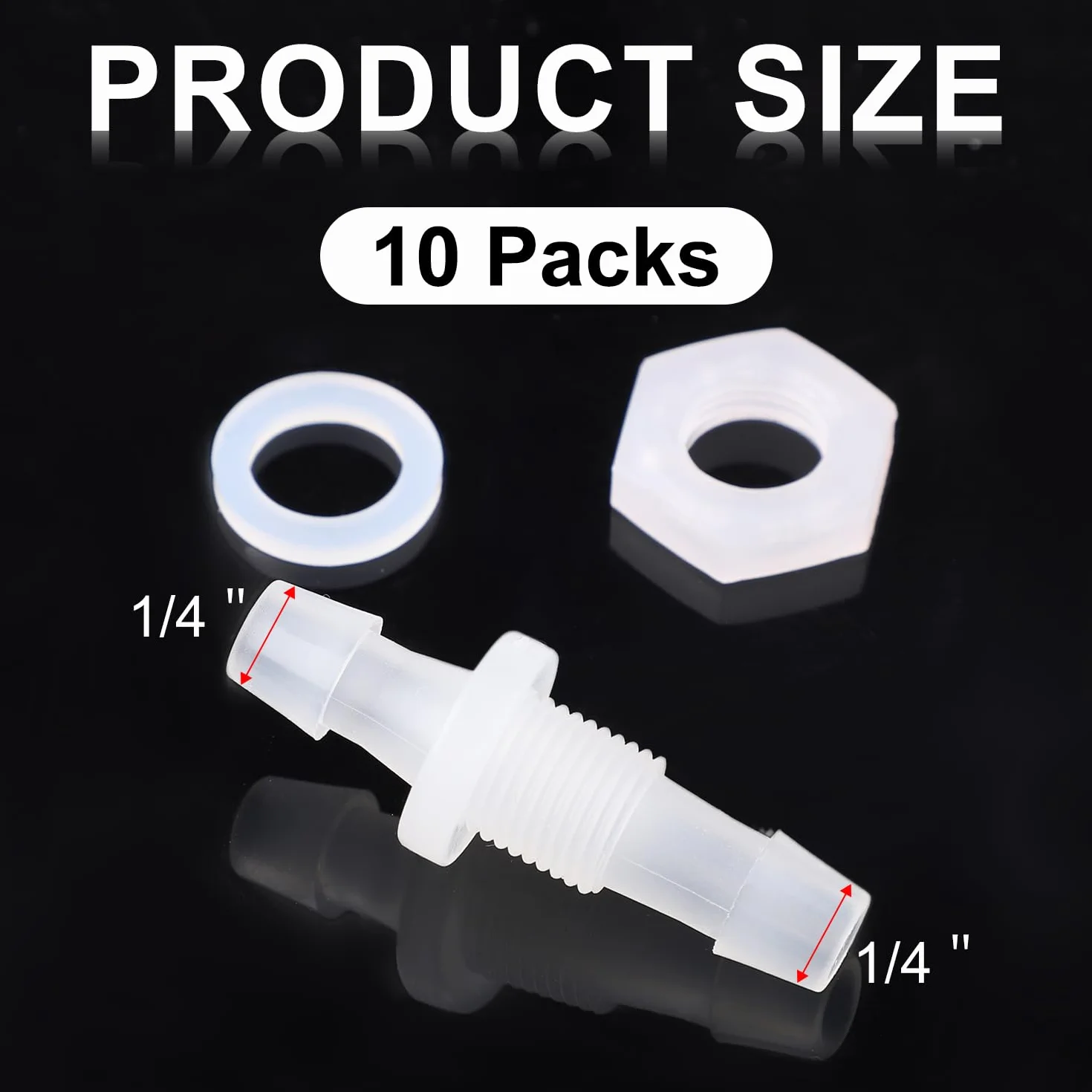 10 Paczek 6mm Thru-Bulk Bulkhead Fittings Plastikowe Zlaczki do Wezy Plastikowe Zlaczki do Rur do Akwarium Ogrodu Laboratorium