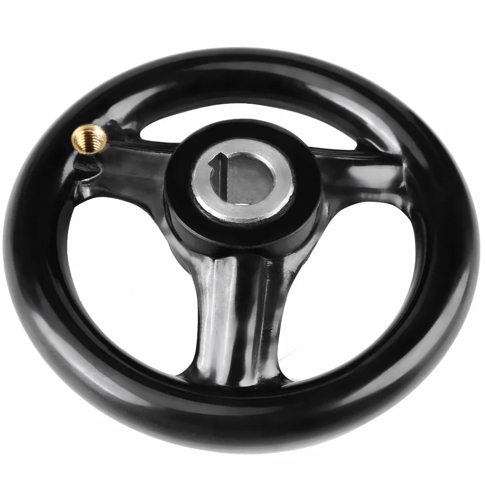 Broco Koło ręczne, 1 szt. 12 * 100 mm czarne okrągłe 3 szprychy młynek ręczny bakelit plastikowa tokarka izolacyjna ręczna antypoślizgowa do tokarki narzędzie do frezowania tokarki