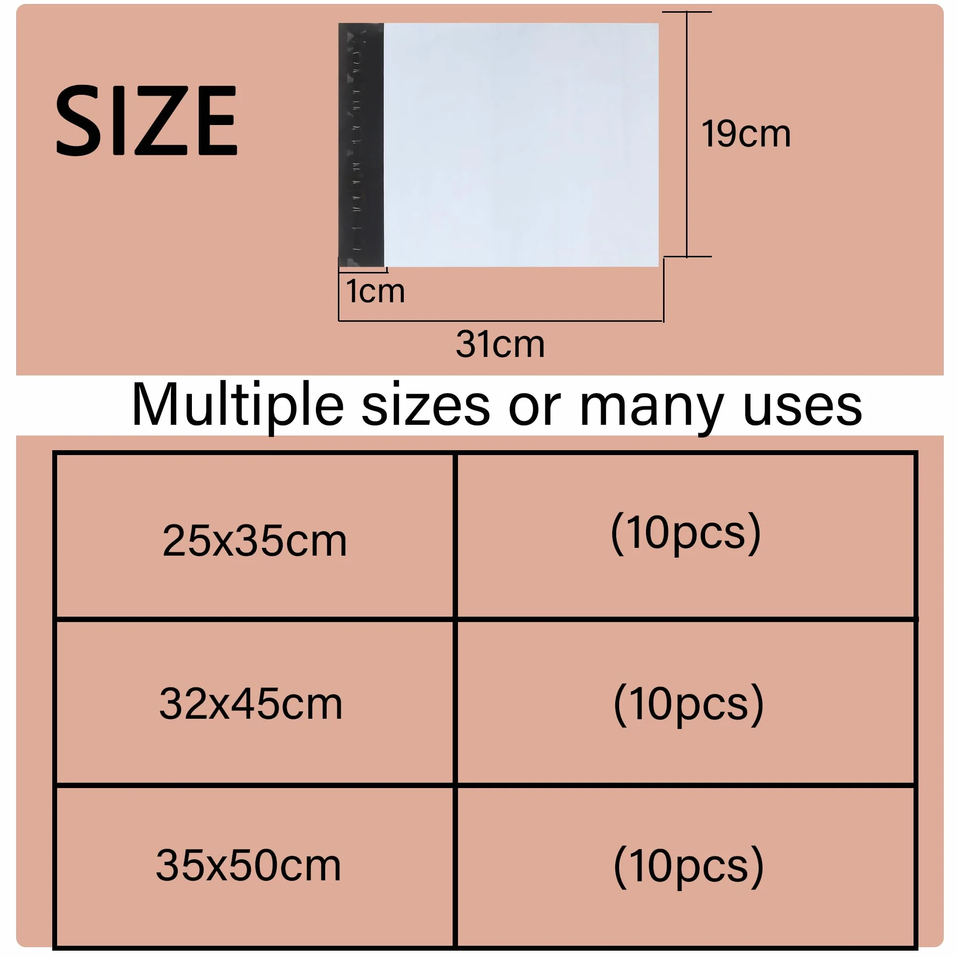 Mieszane plastikowe torby wysyłkowe torby torby pocztowe białe samoprzylepne odporne na manipulacje 25 x 35 cm / 32 x 45 cm / 35 x 50 cm 35 x 50 cm 30 sztuk