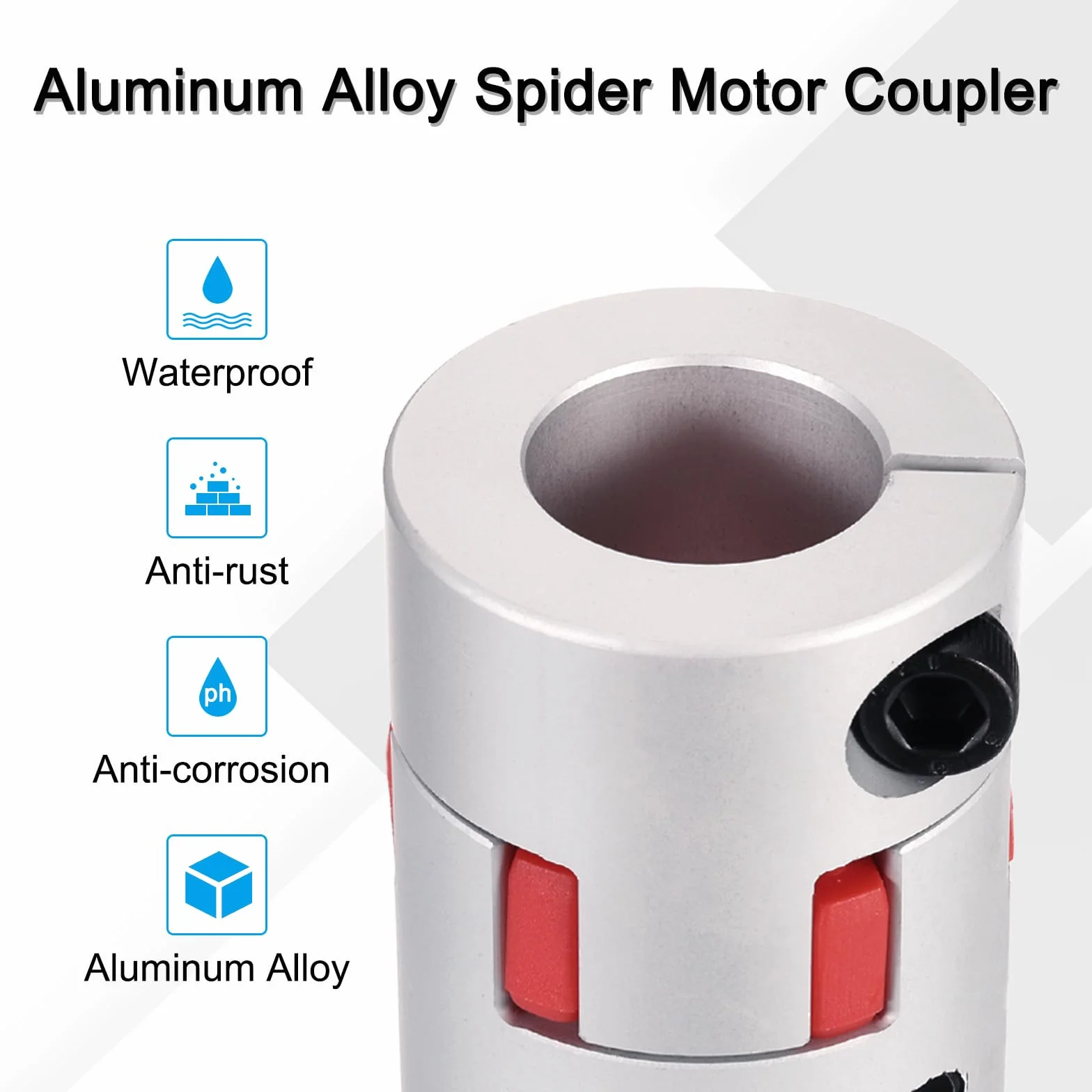 QUARKZMAN Aluminiowe sprzęgło wału 20 mm do 21 mm, elastyczne złącze Spider 50 mm x 40 mm, do drukarki 3D, CNC