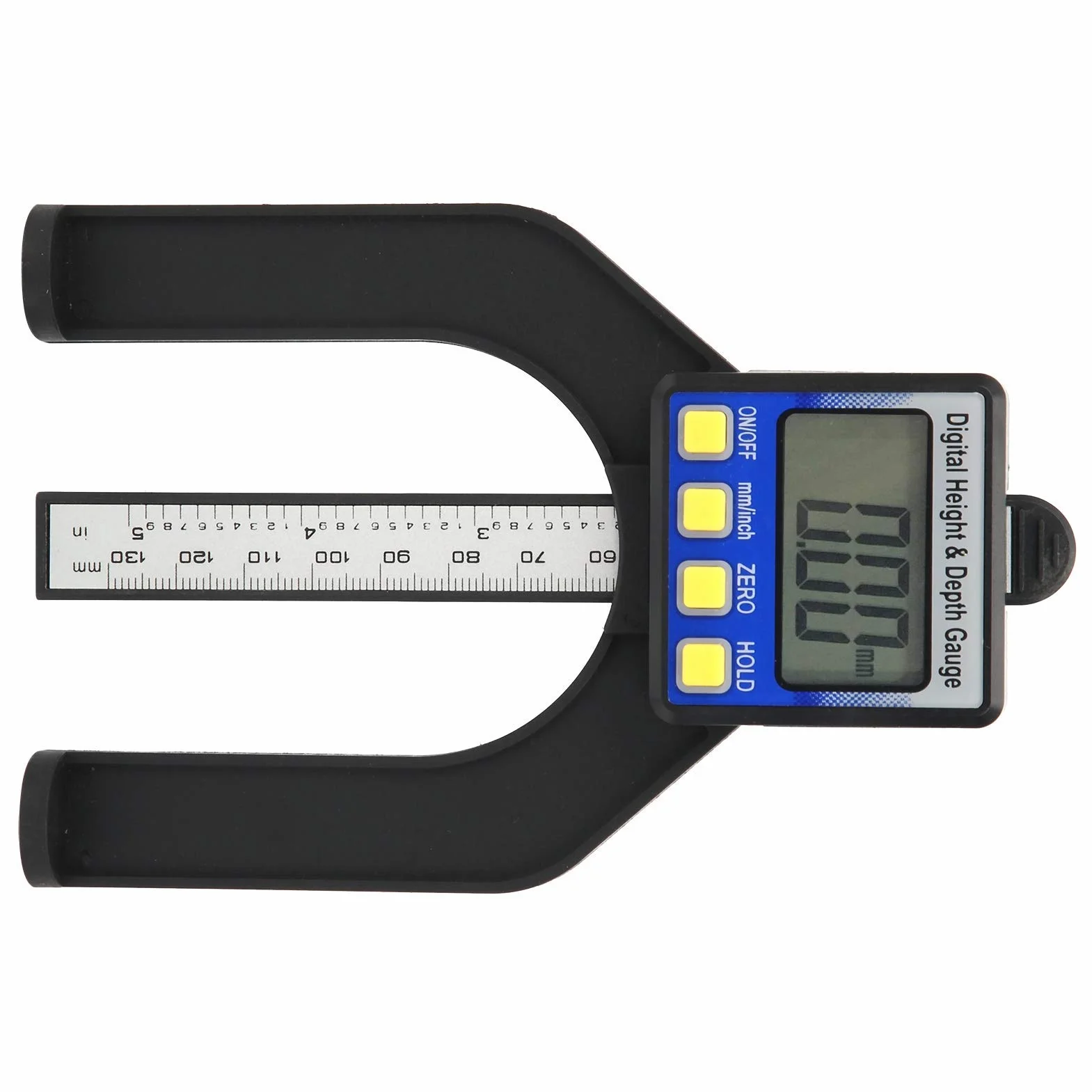 Cyfrowy Miernik Głębokości 2 w 1 Elektroniczny Miernik Głębokości Głębokości Linijka do Obróbki Drewna Suwmiarka do Stołu Routera 0 do 80mm