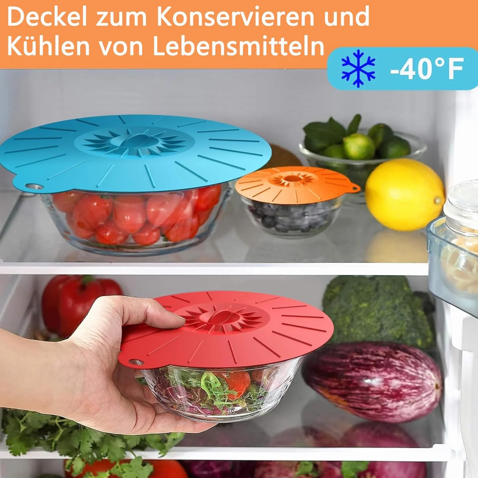 Silikonowa pokrywka na miskę, kolorowa, silikonowa pokrywka, kubek na jogurt, pyłoszczelny, wielokrotnego użytku, silikonowa pokrywka, uniwersalna, 5 rozmiarów, pasuje do wszystkich okrągłych