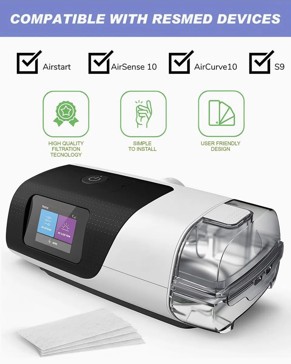 20 sztuk filtrów Premium CPAP do ResMed AirSense 10/11, AirCurve 10, S9 & Löwenstein Prisma Smart – ochrona przed drobnym pyłkiem, filtr pyłkowy, higieniczne jednorazowe filtry do urządzeń