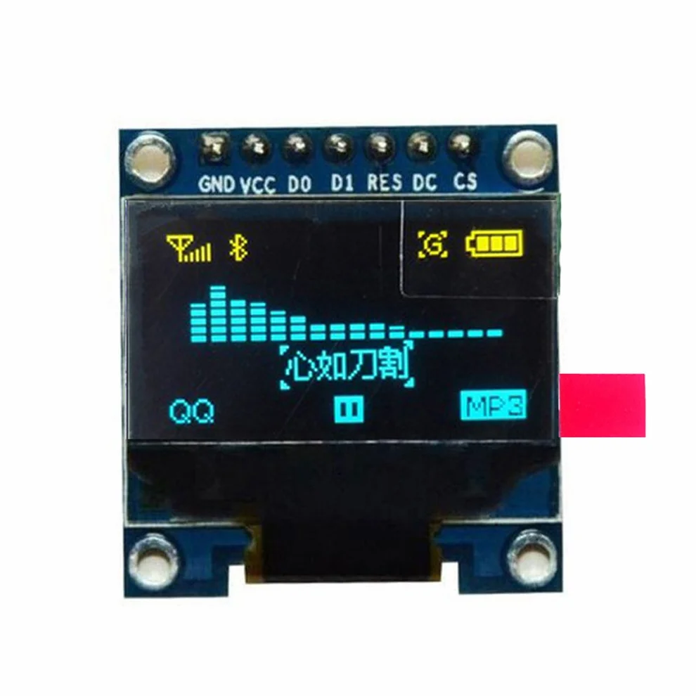 0,96" SSD1306 SPI OLED wyświetlacz LCD 128 x 64 OLED do 51 STM34 Arduino Raspberry Pi żółty niebieski czcionka