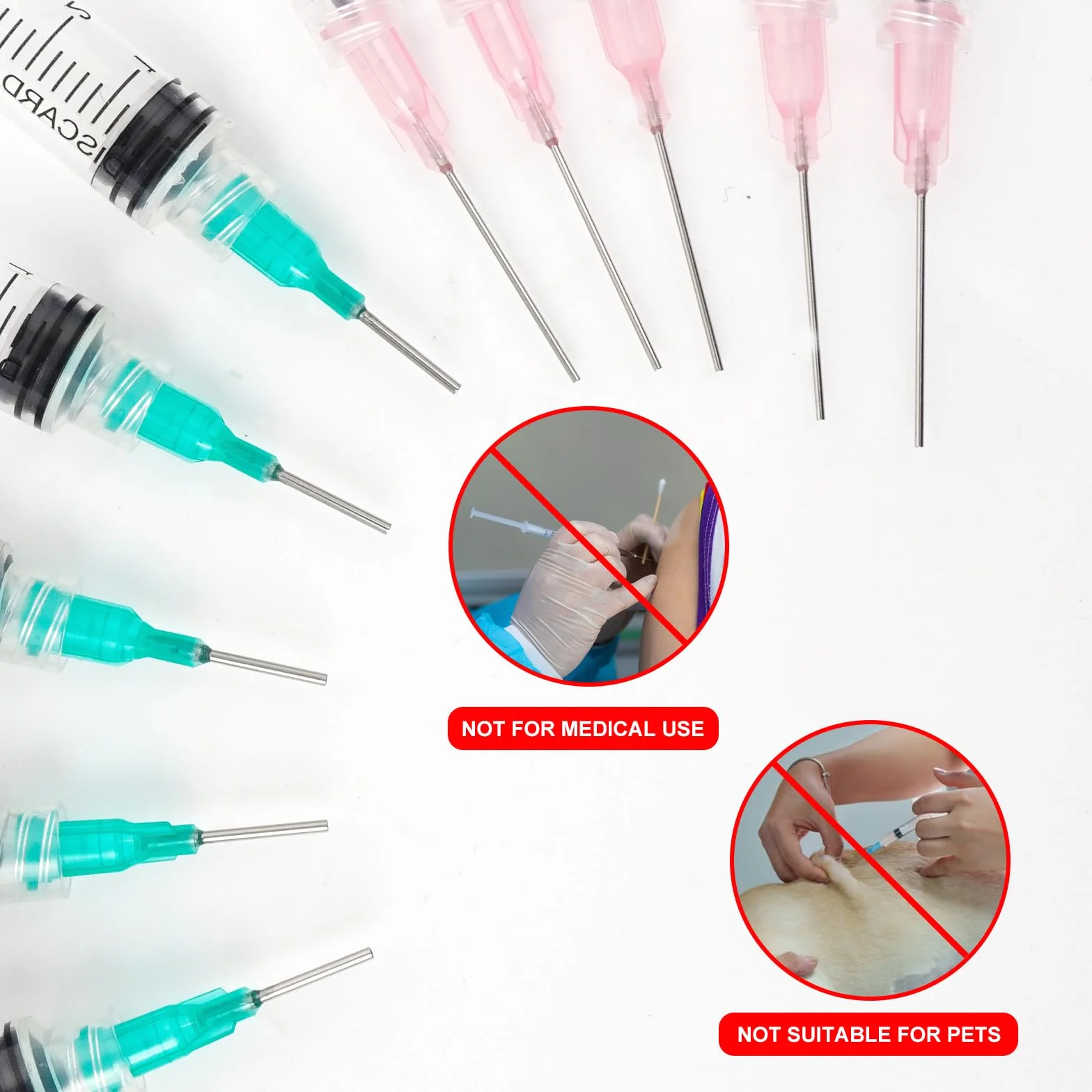 10 Sztuk Strzykawki 5 ml i 1 ml z Tępą Igłą - Plastikowa Strzykawka Wielokrotnego Użytku z Pomiarem Do Laboratorium, Przemysłu, Kleju