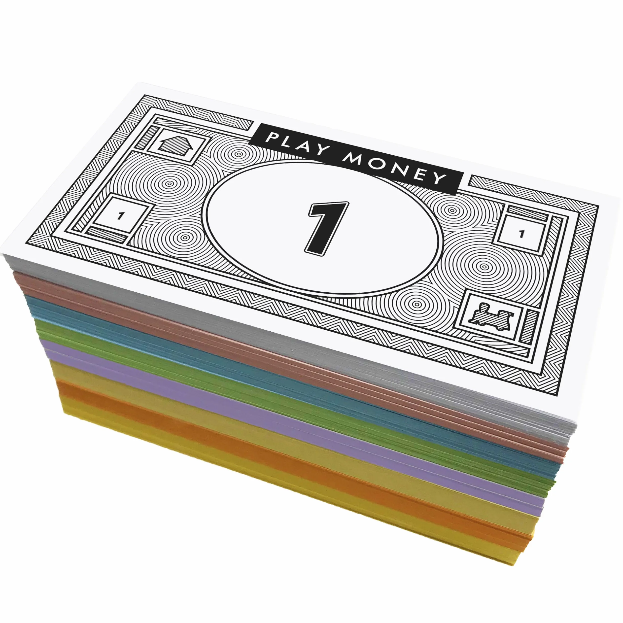 Fikcyjne pieniądze Opoly-520 sztuk fałszywych pieniędzy do gier planszowych-65 każdego banknotu w 8 nominałach– 1, 5, 10, 20, 50, 100, 500, & 1000 zł - Bilety na kasjer gier symulacyjnych