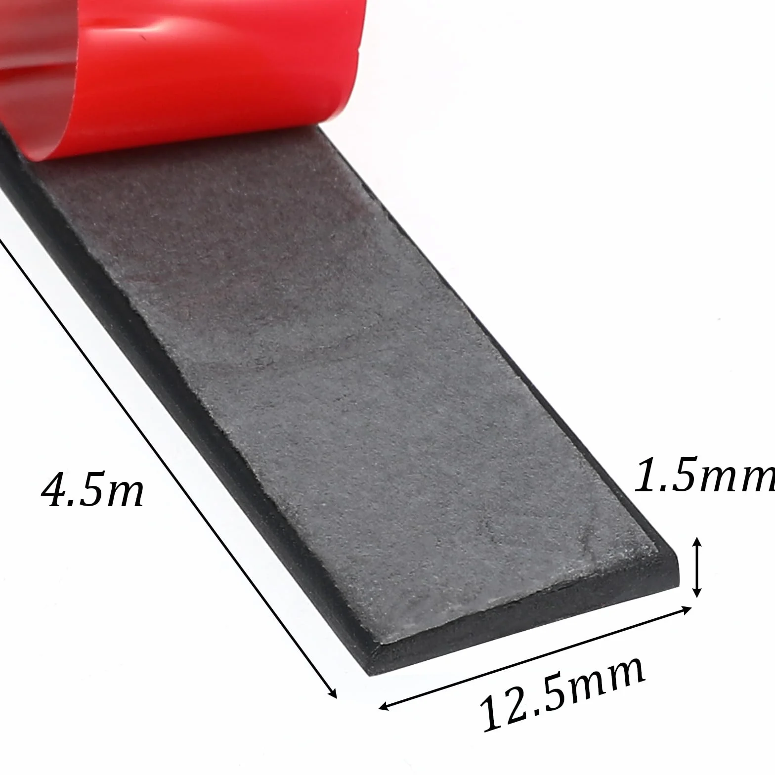 Gumowe paski samoprzylepne, 4,5 m x 12,5 mm x 1,5 mm, neoprenowe paski gumowe, mata ochronna, gumowa taśma klejąca do uszczelek gumowych, DIY, ochrona wykładzin podłogowych, ochrona przed uderzeniami