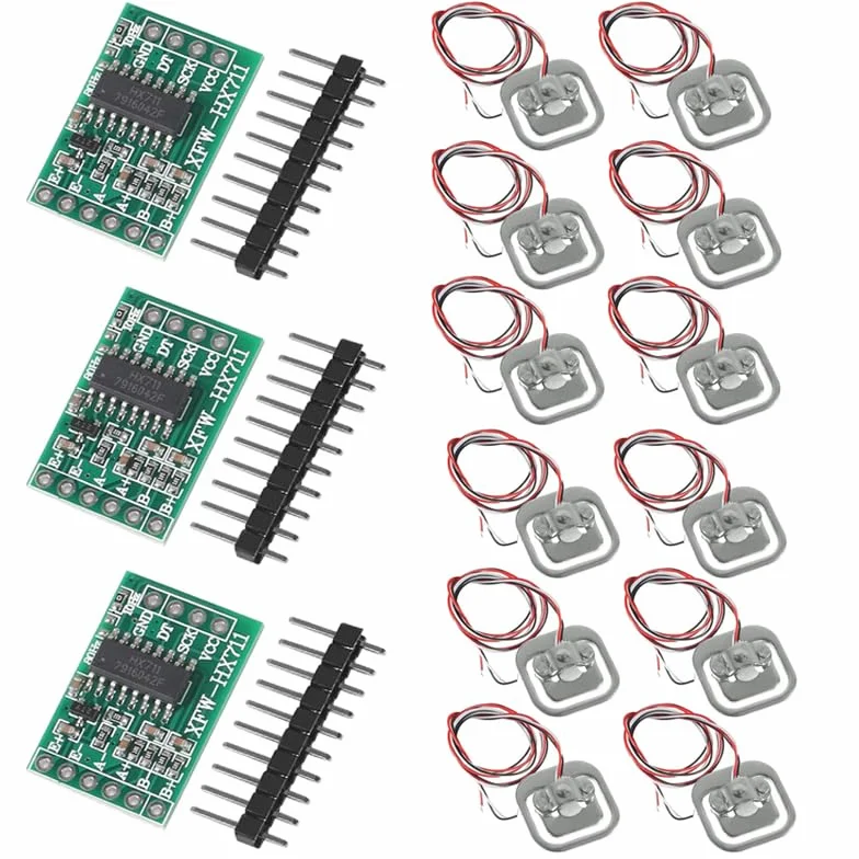 12 sztuk półmostka ogniwo obciążeniowe 50 kg, półmostkowe czujniki rozciągania + 3 moduły HX711 do mikrokontrolera Arduino DIY