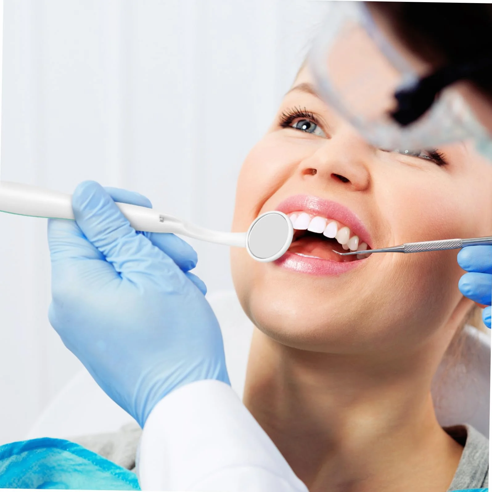 Lusterko Dentystyczne z Jasnym Światłem LED Do Inspekcji Zębów Zielone Narzędzie Stomatologiczne Do Pielęgnacji Ustnej dla Rodziców i Dentystów
