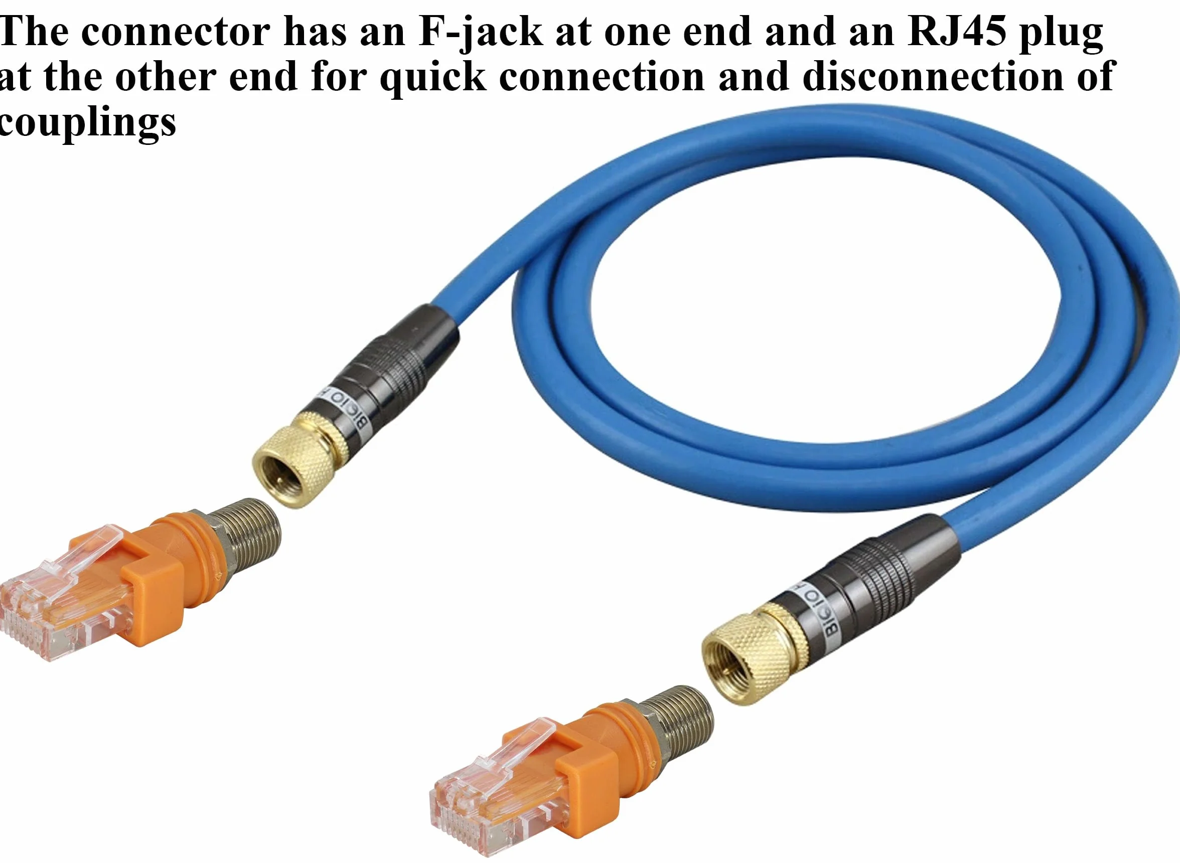 Adapter koncentryczny beczki RF żeński na RJ45 męski Ethernet, konwerter RF na RJ45 do większości testerów linii, detektora linii, wyszukiwarki linii i innych urządzeń wykrywających. (2