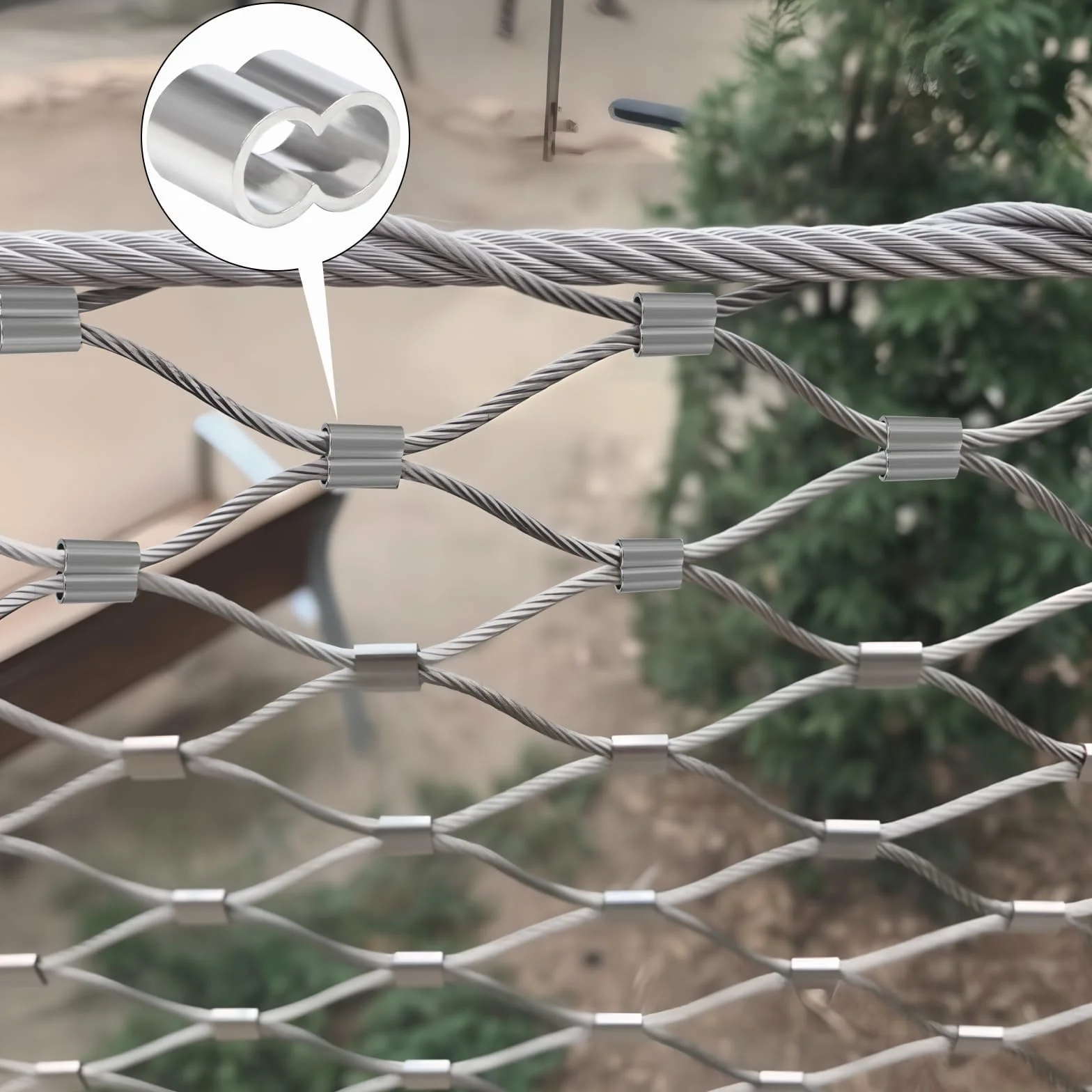 Tulejki zaciskowe 6 mm aluminiowe podwójne zaciski linowe 50 sztuk