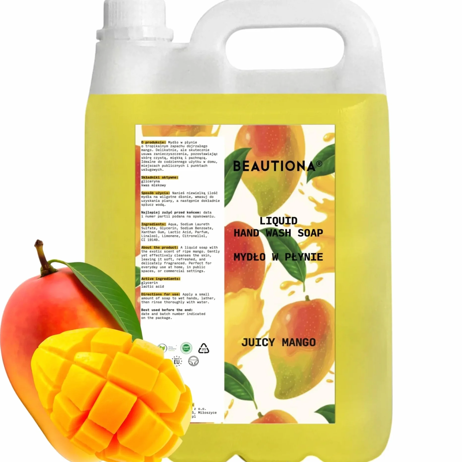 Mydło w płynie Juicy Mango 5 l nawilżające z gliceryną neutralne pH