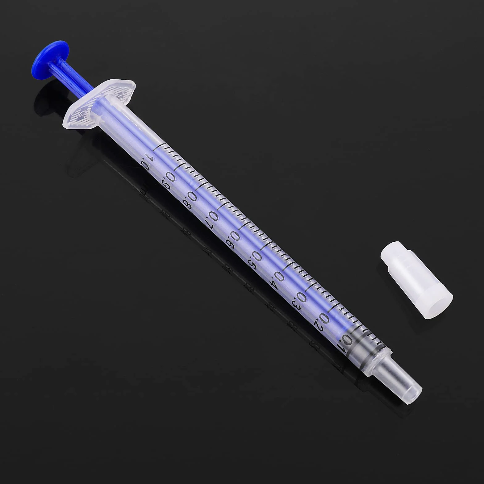 20 sztuk plastikowych strzykawek 1 ml z miarką, bez igły z nasadkami, strzykawki do napełniania i pomiaru płynów, karmienie zwierząt domowych, eksperyment z laboratoriami naukowymi, aplikator oleju