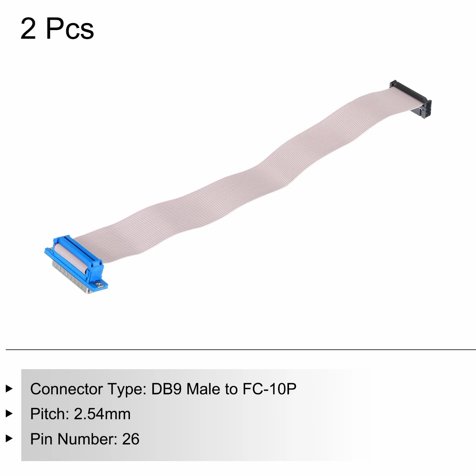 QUARKZMAN 26-biegunowy kabel płaski DB25 FC-26P 2,54 mm 30 cm szary