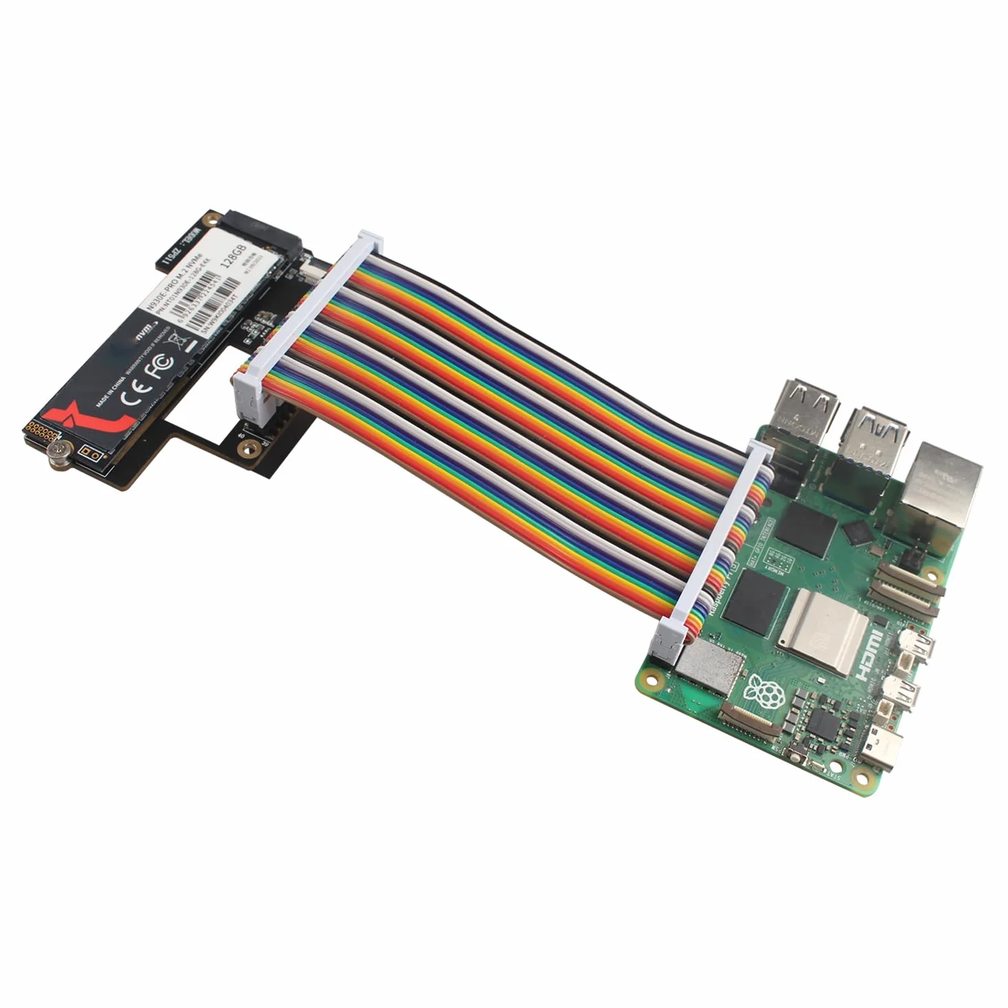 ZDE 40-biegunowy płaski kabel wstążkowy GPIO tęczowy, akcesoria komputerowe, 10 cm, kompatybilny z Raspberry Pi 5 4B 3 2 Model B B+ (żeńskie do żeńskich)