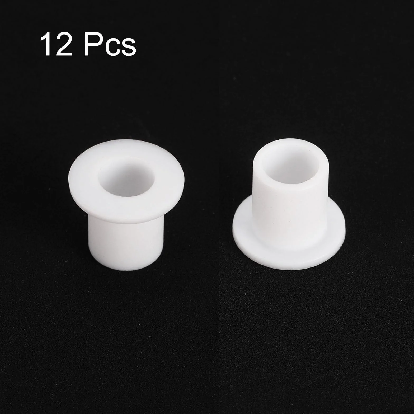 QUARKZMAN 12 sztuk tulejek kołnierzowych z tworzywa sztucznego ID 6 mm x OD 8 mm x długość 10 mm tuleje nylonowe, białe