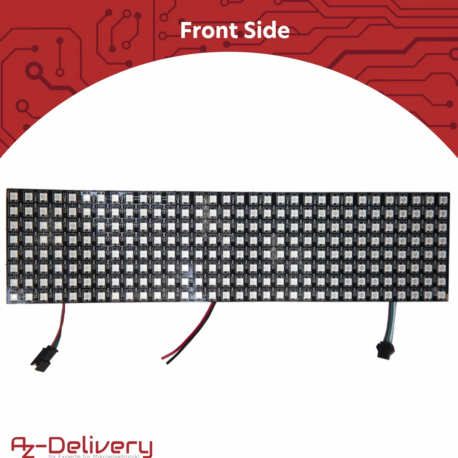 AZDelivery Moduł LED Matrix WS2812B RGB, indywidualnie dostosowywalny, indywidualnie adresowalny WS2811 WS2812 IC, panel pikseli LED z wbudowanym ekranem matrycowym z obsługą RGB