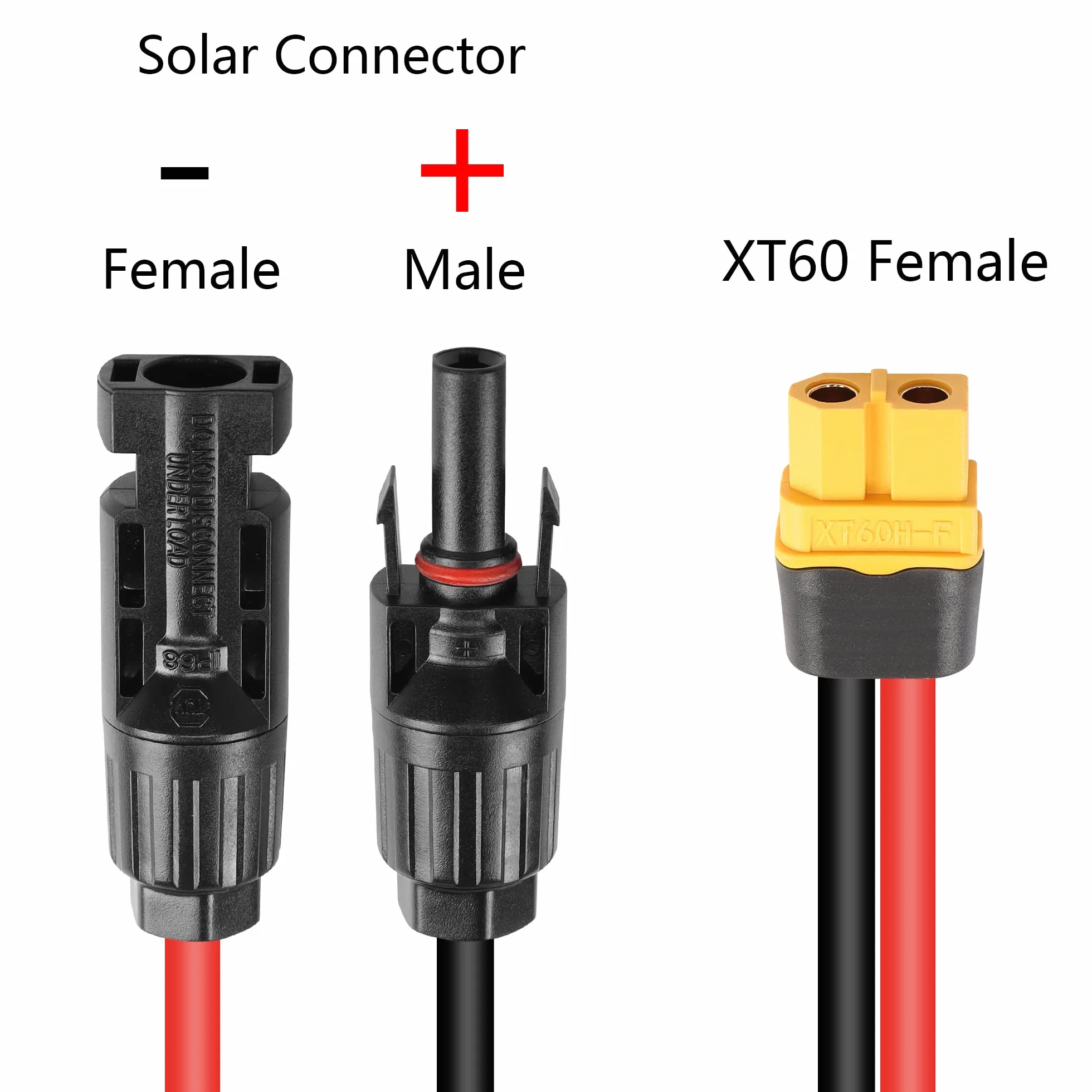 YAODHAOD Panel słoneczny z wtyczką XT60 i gniazdem 12AWG do generatora solarnego
