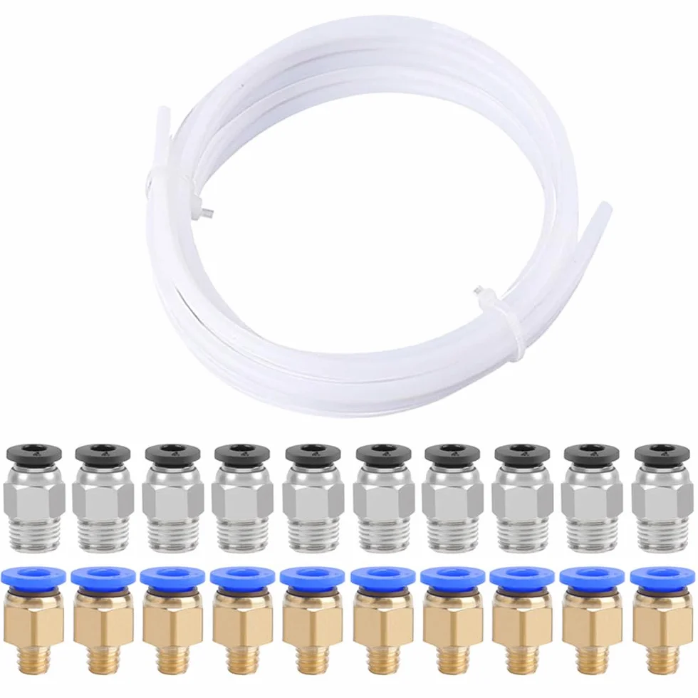 5 Metry 3D Drukarka PTFE Teflonowa Rurka, z 10 Sztuk PC4-M6 Pneumatyczne Złącze i 10 Sztuk PC4-M10 Pneumatyczne Złącze