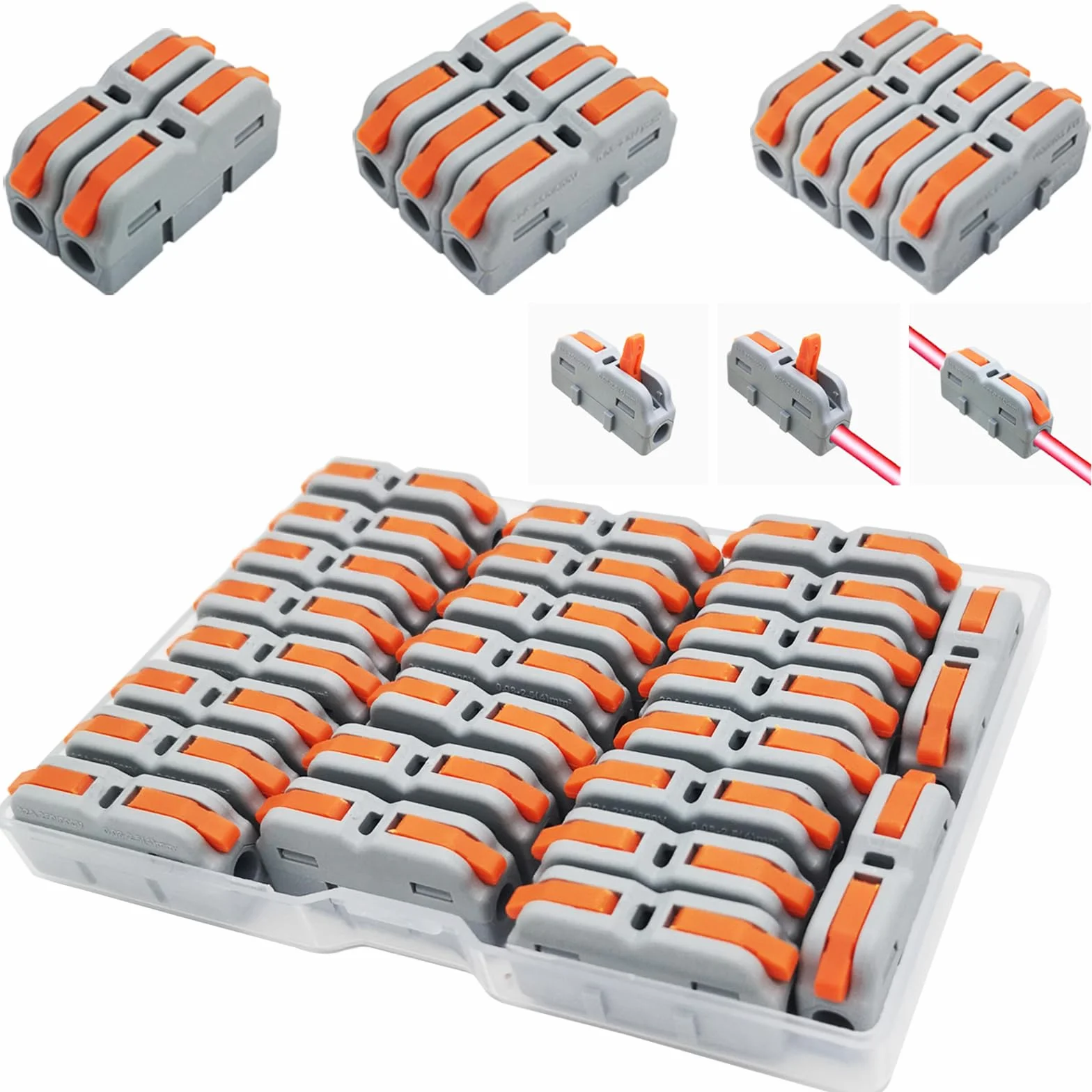 Złącza kablowe, złącze dźwigniowe CESFONJER SPL-1M, 25 szt. miniaturowych złączy elektrycznych, szybkozłącze sprężynowe typu splicing (dowolna kombinacja)