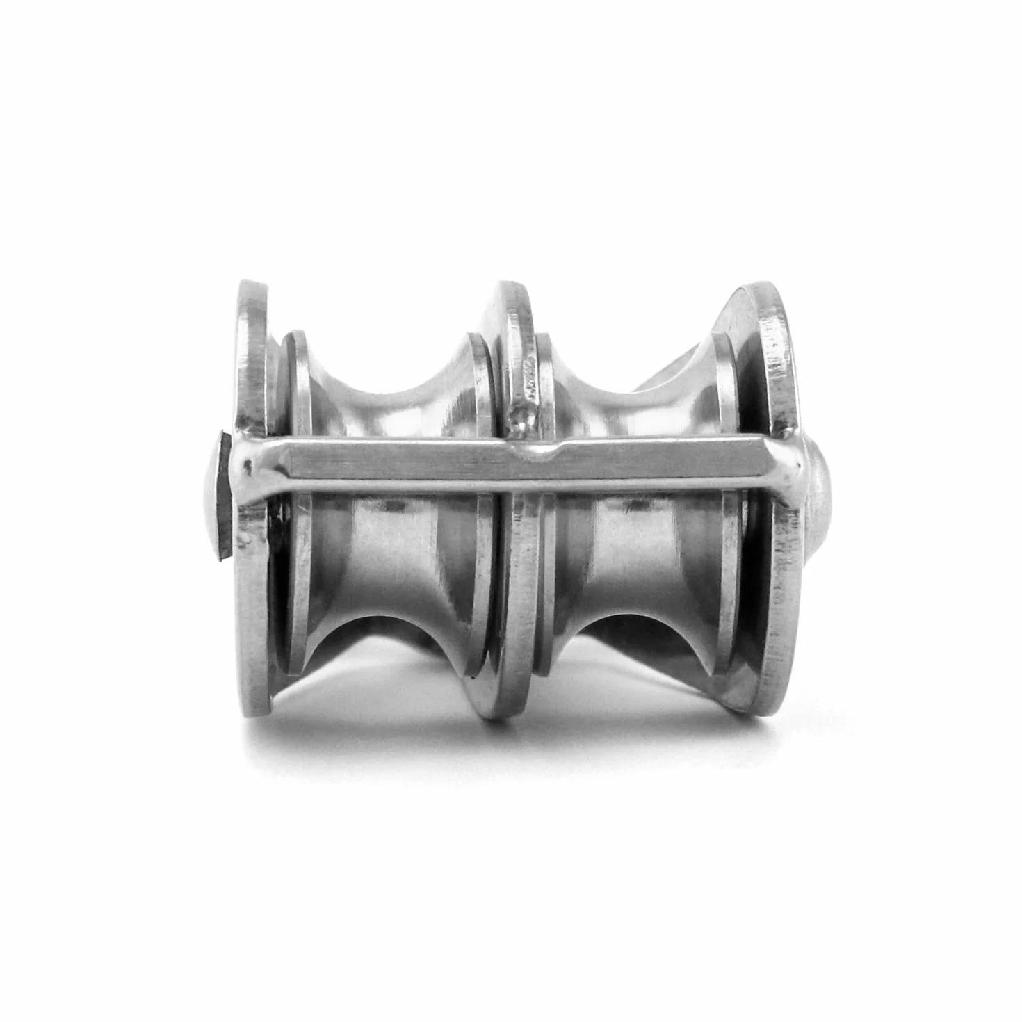 QWORK® M20 podwójny blok koła pasowego ze stali nierdzewnej 304 koło pasowe do lin wciągników linowych, statków, jachtów, 2 sztuki
