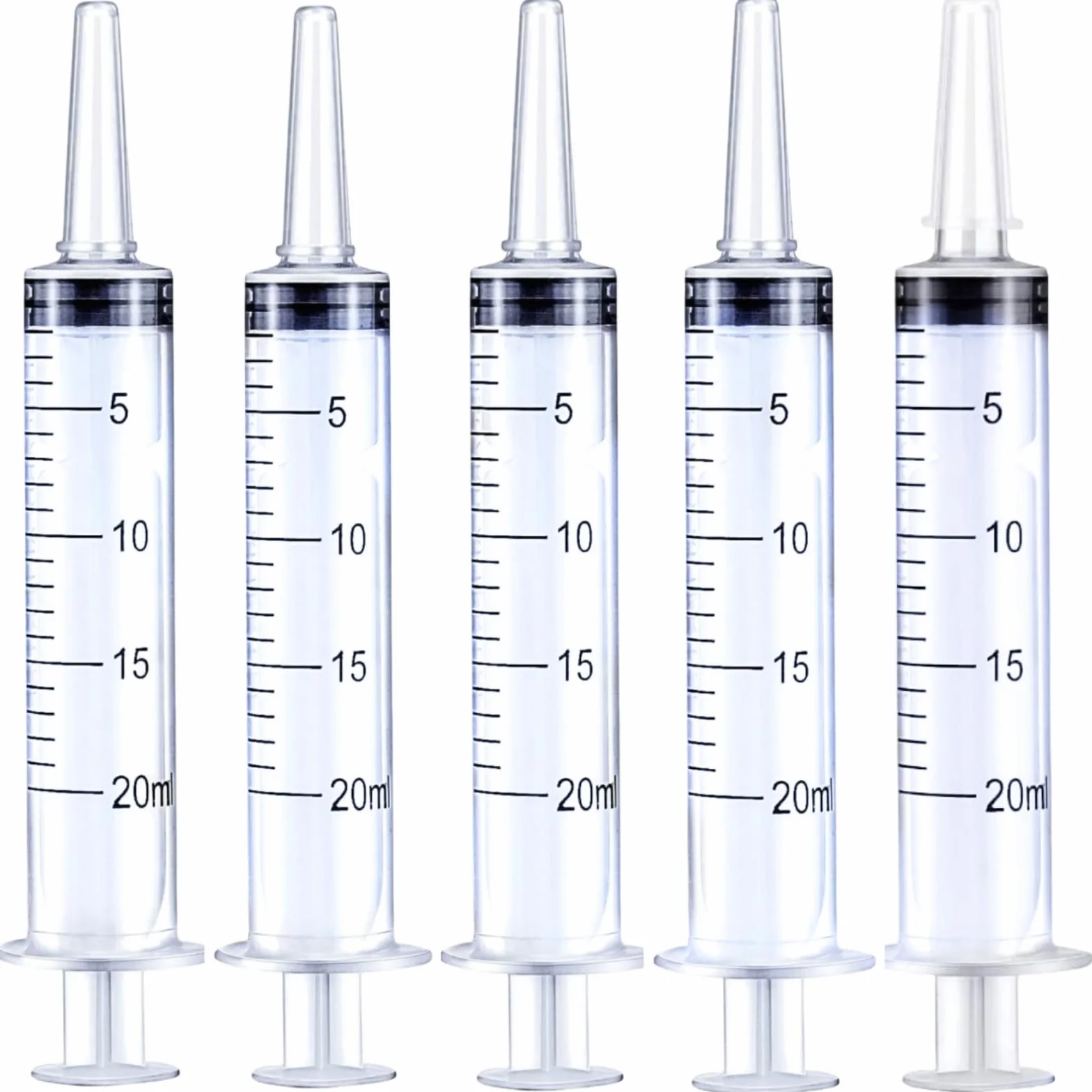 Strzykawka do pomiaru cieczy 20 ml, 5 szt. plastikowych strzykawek do paszy, bez igły, do ekstrakcji, karmienia zwierząt domowych