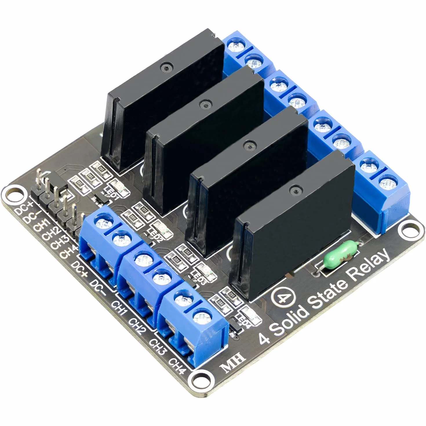 AZDelivery 4-kanałowy moduł przekaźnika 5 V DC Solid State Relais Low Level Trigger Power Switch Relais Board kompatybilny z Arduino i Raspberry Pi