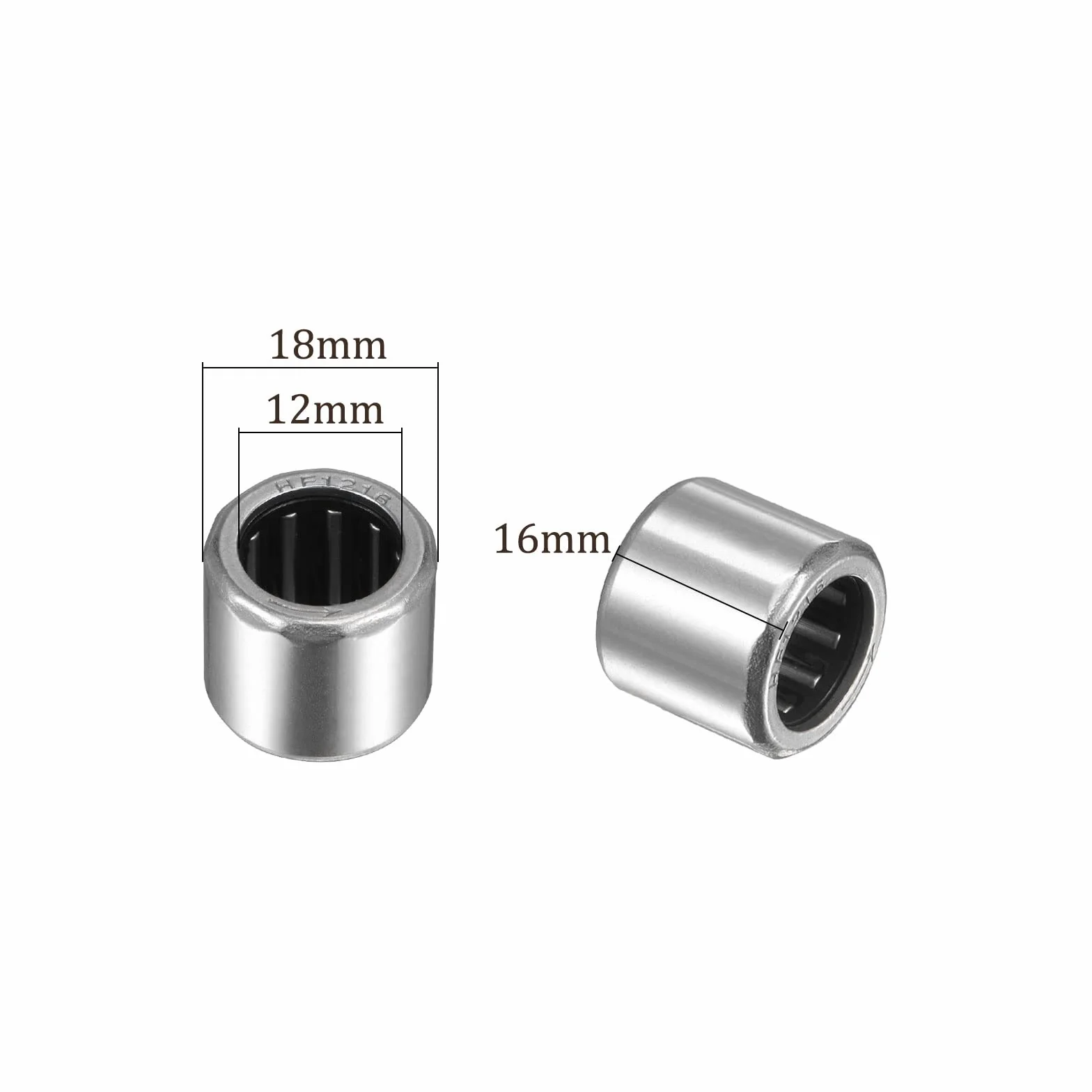 5 szt. HF1216 igiełkowe łożysko wałeczkowe – [12 mm x 18 mm x 16 mm] jednodrożne łożysko sprzęgła do przekładni wkładka chromowane kółka stalowe