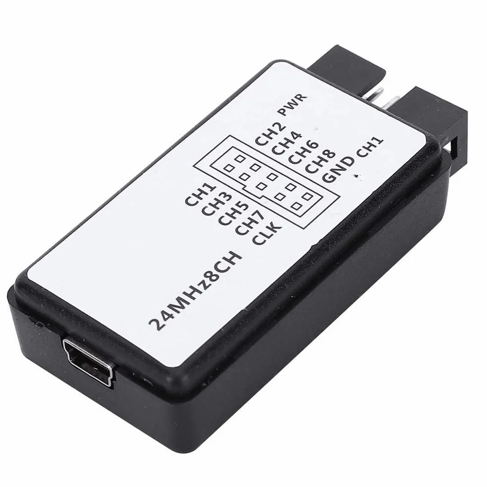 USB Logic Analyzer USB Logic Analyzer zestaw urządzeń Mini Digital Pocket Size 8-kanałowa pamięć wejściowa 24MHz