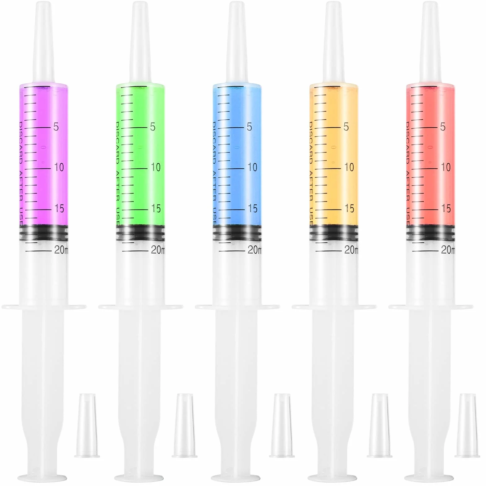 Strzykawka do pomiaru cieczy 20 ml, 5 szt. plastikowych strzykawek do paszy, bez igły, do ekstrakcji, karmienia zwierząt domowych