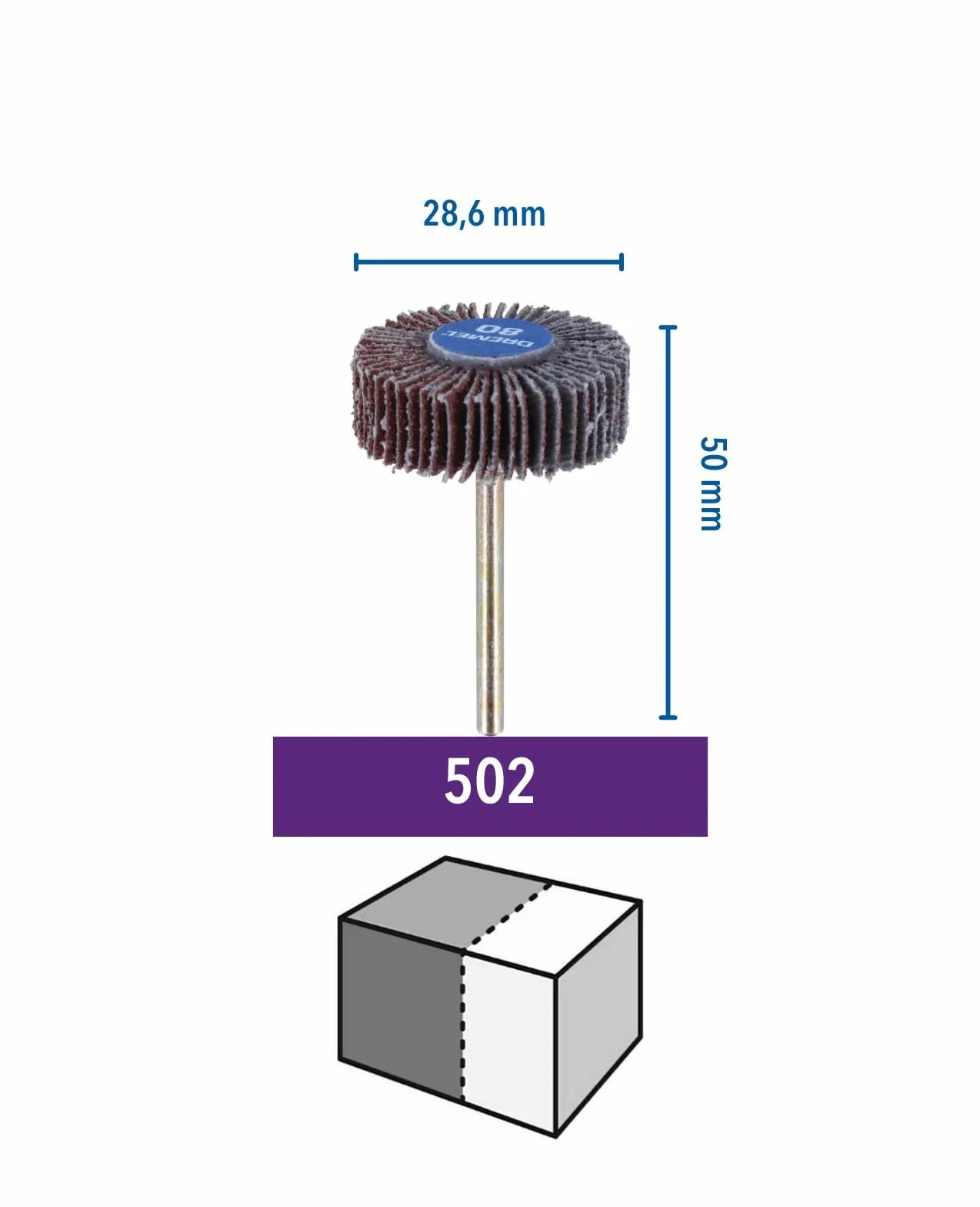 Dremel 504 tarcza płatowa (4,8 mm, ziarnistość 80), akcesorium do narzędzia obrotowego przeznaczone do piaskowania, usuwania lekkiego materiału i wygładzania