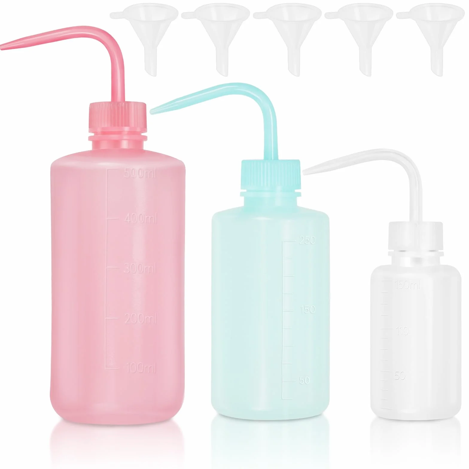 Swpeet 500 ml 250 ml 150 ml butelki do podlewania z 5 lejkami zestaw